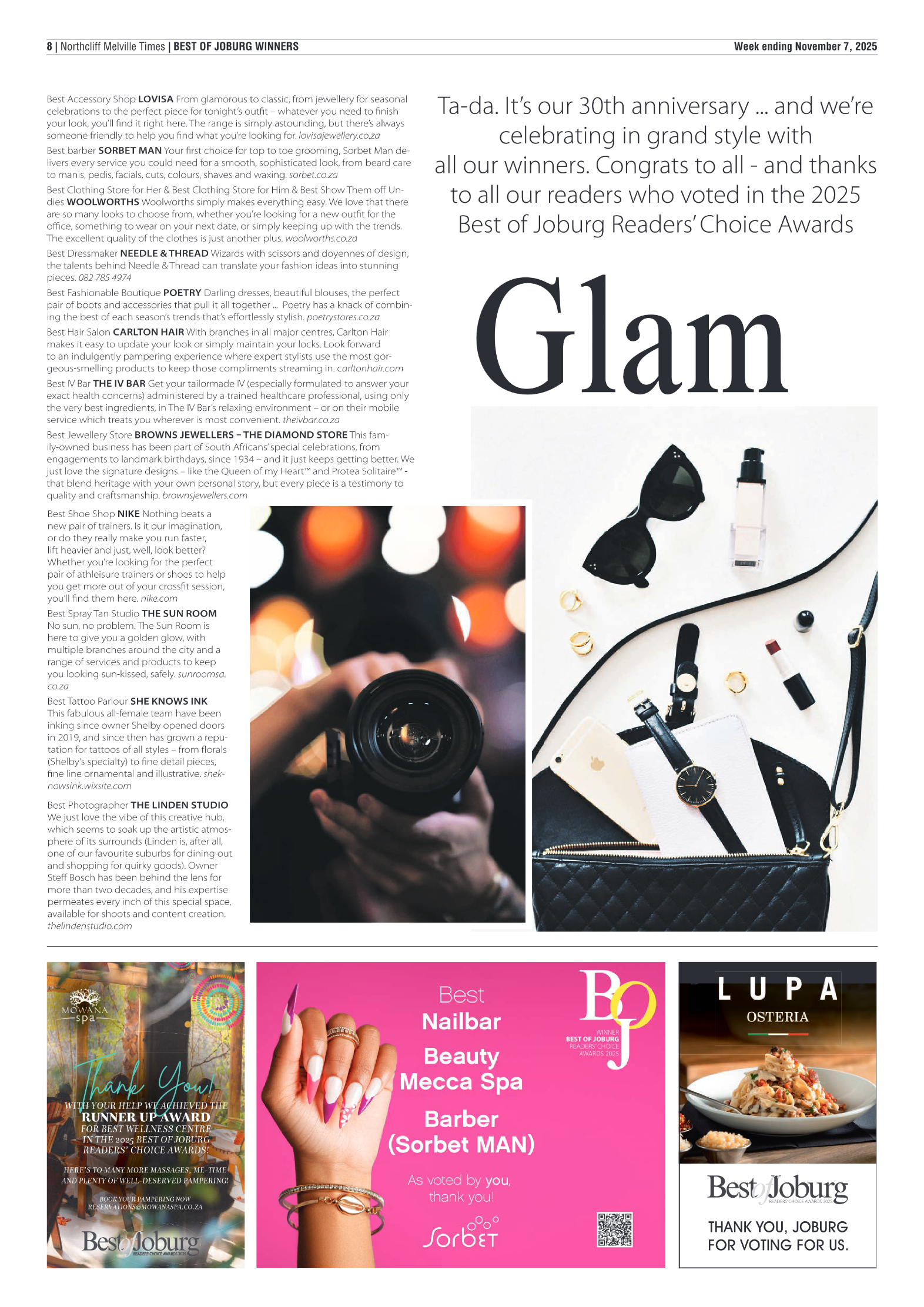 Best of Joburg Readers Choice Awards 2025 page 2