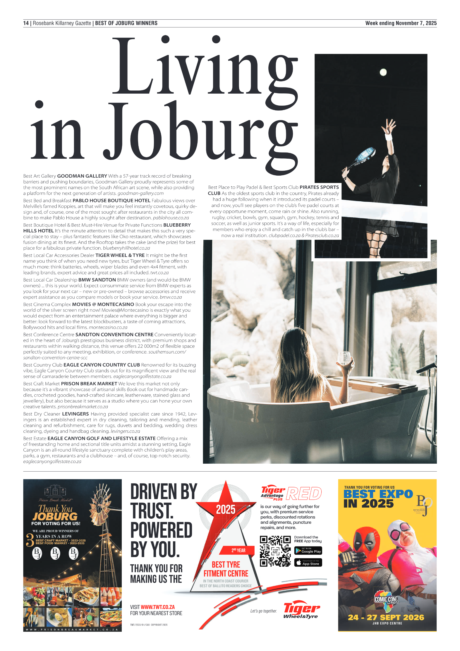 Best of Joburg Readers Choice Awards 2025 page 10