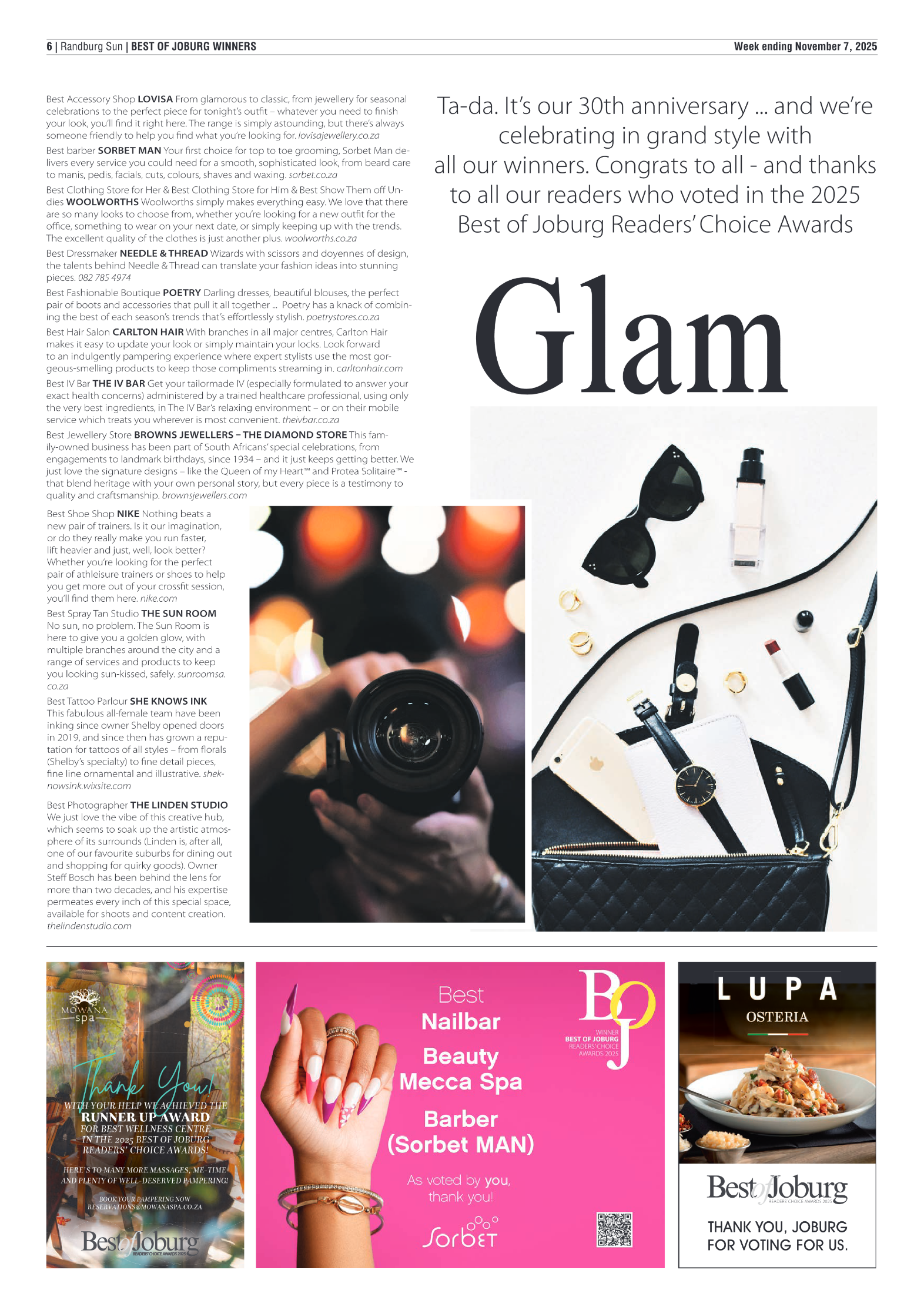 Best of Joburg Readers Choice Awards 2025 page 2