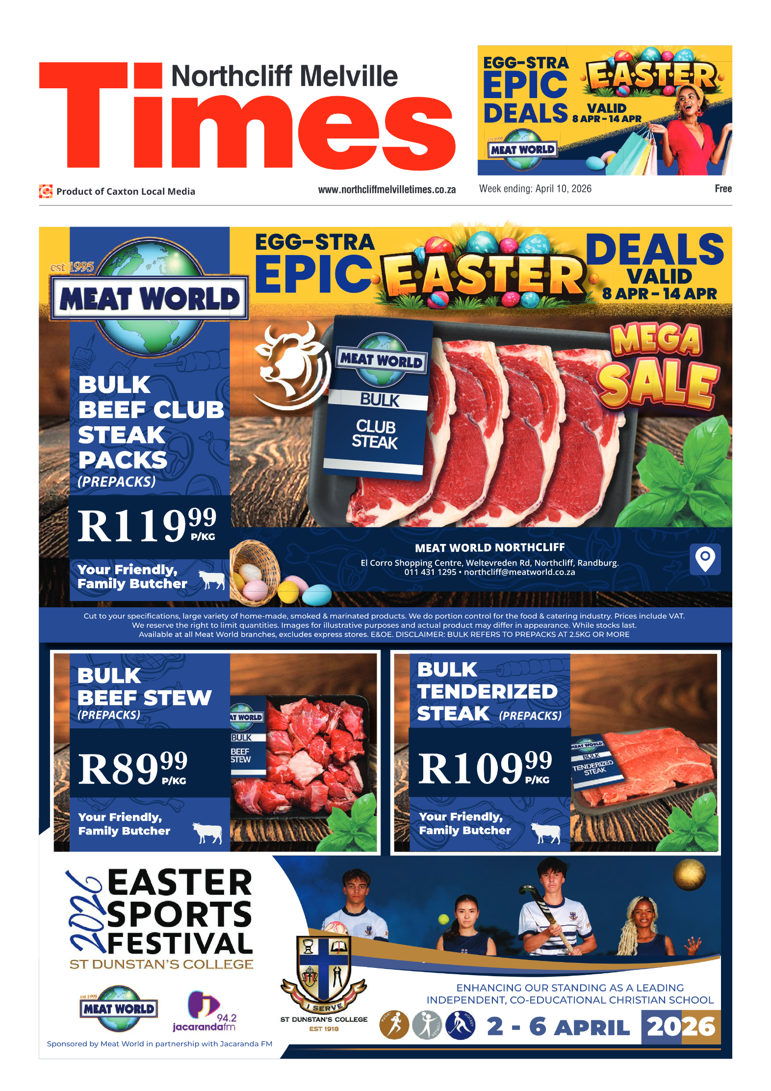 Northcliff Melville Times 10 April 2026 page 1