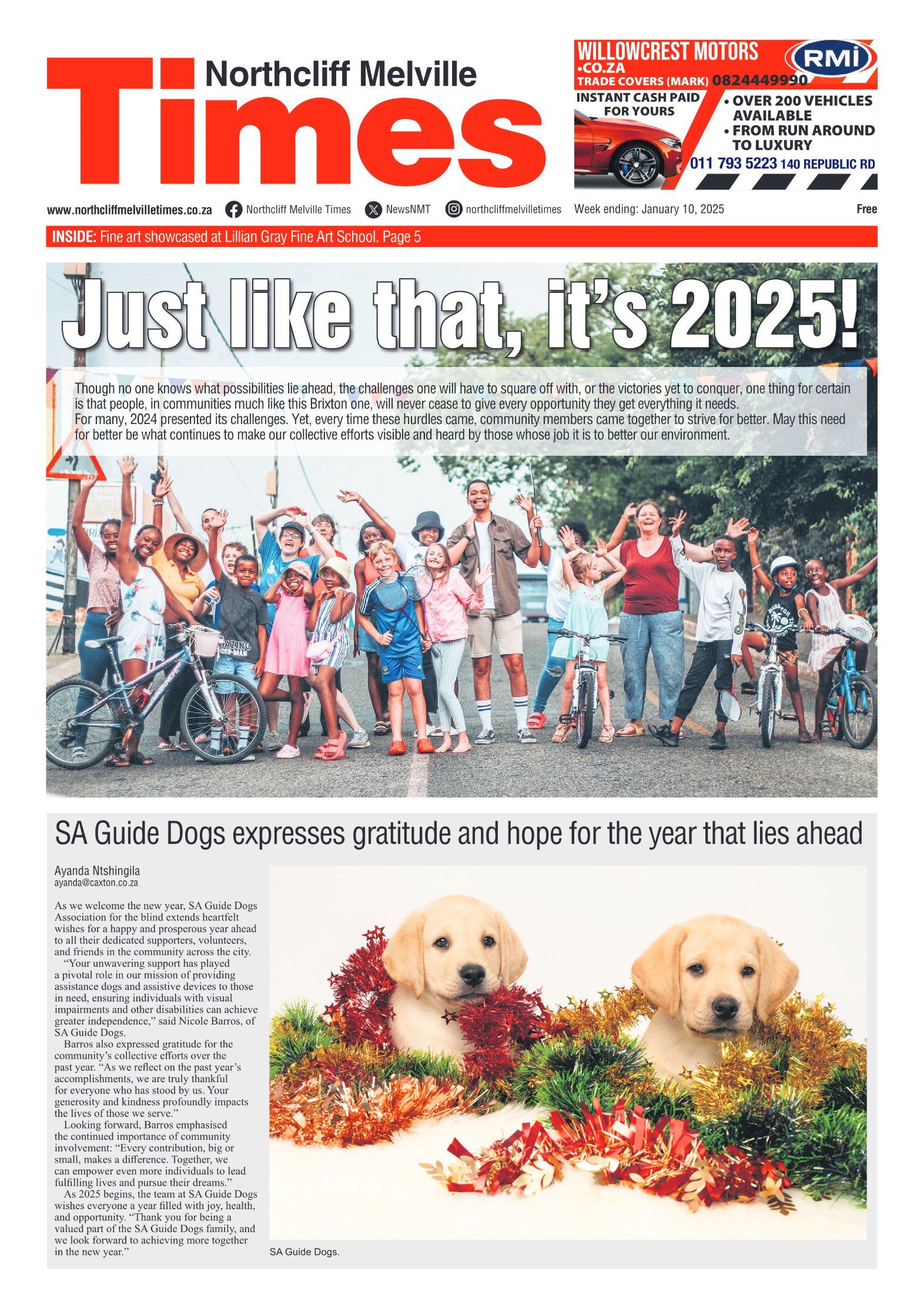 Northcliff Melville Times 10 January 2025 page 1
