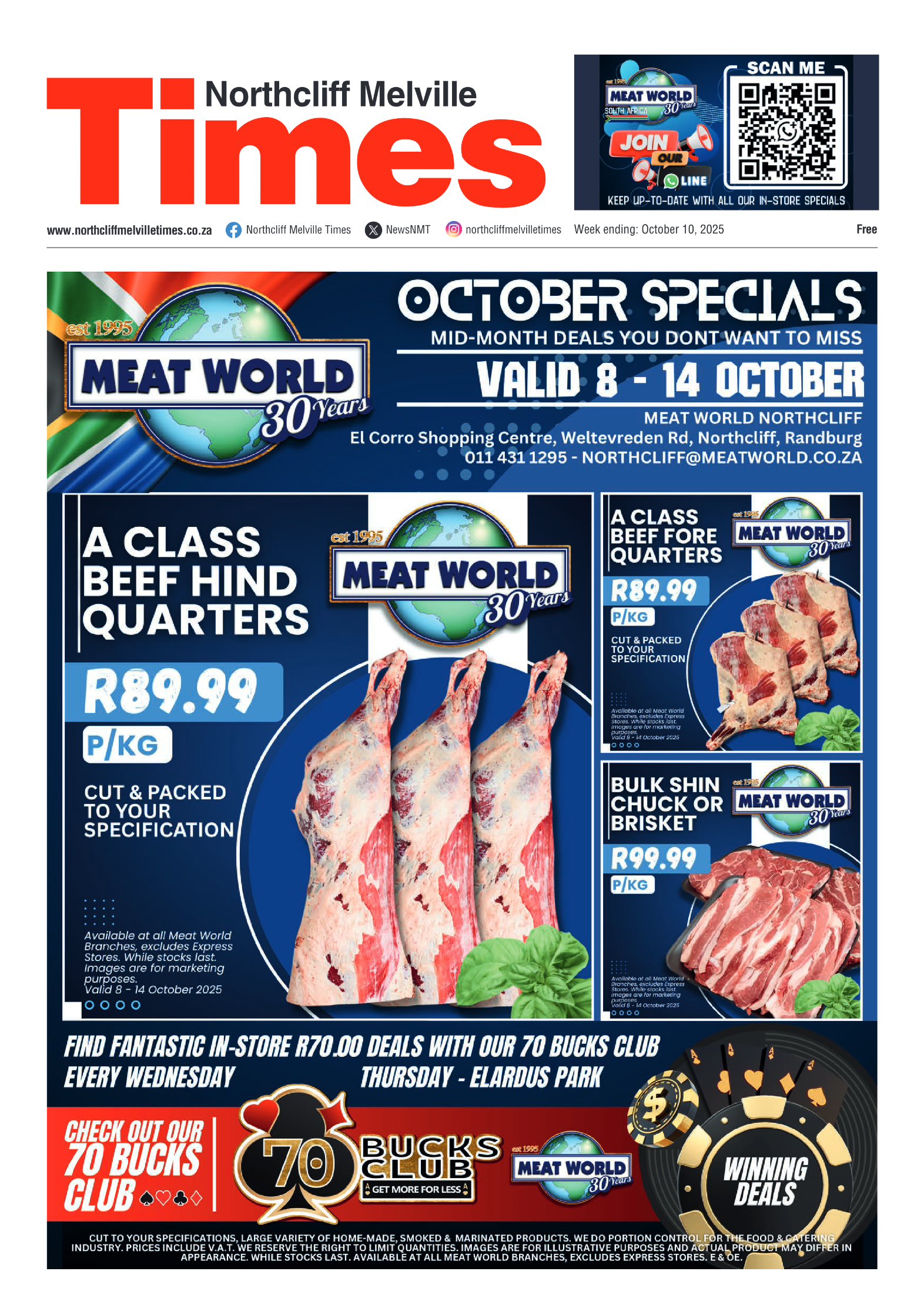 Northcliff Melville Times 10 October 2025 page 1