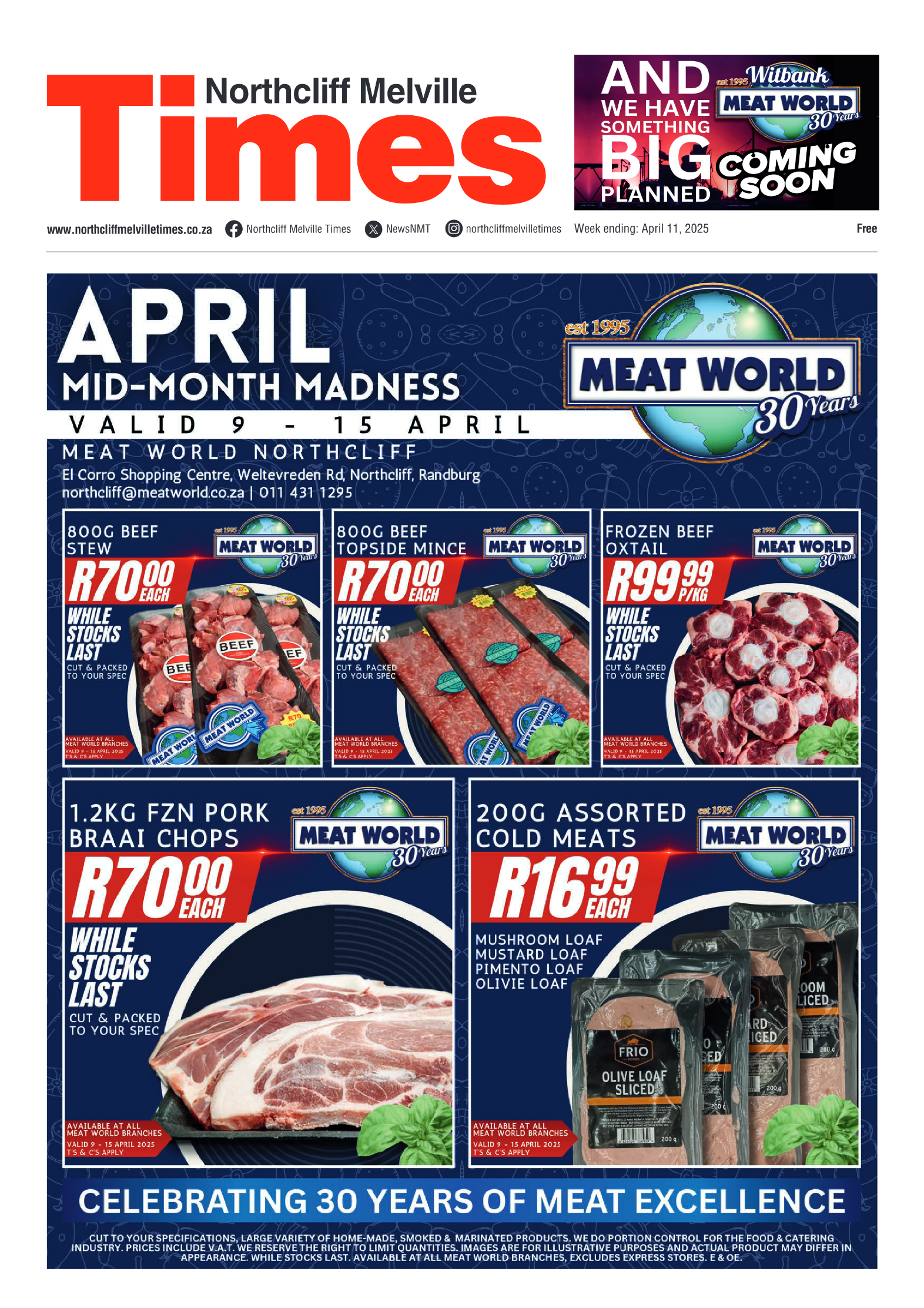 Northcliff Melville Times 11 April 2025 page 1