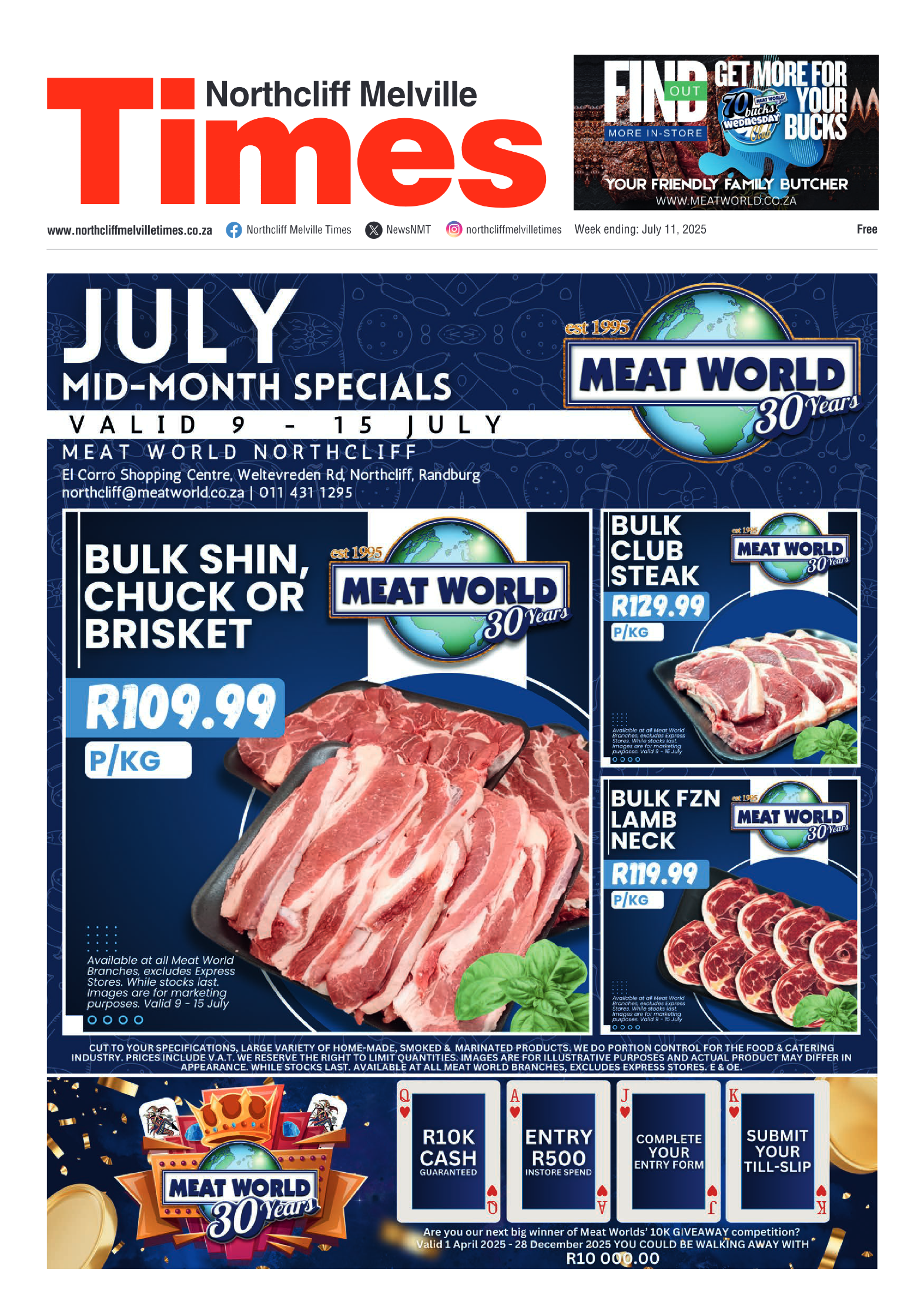 Northcliff Melville Times 11 July 2025 page 1