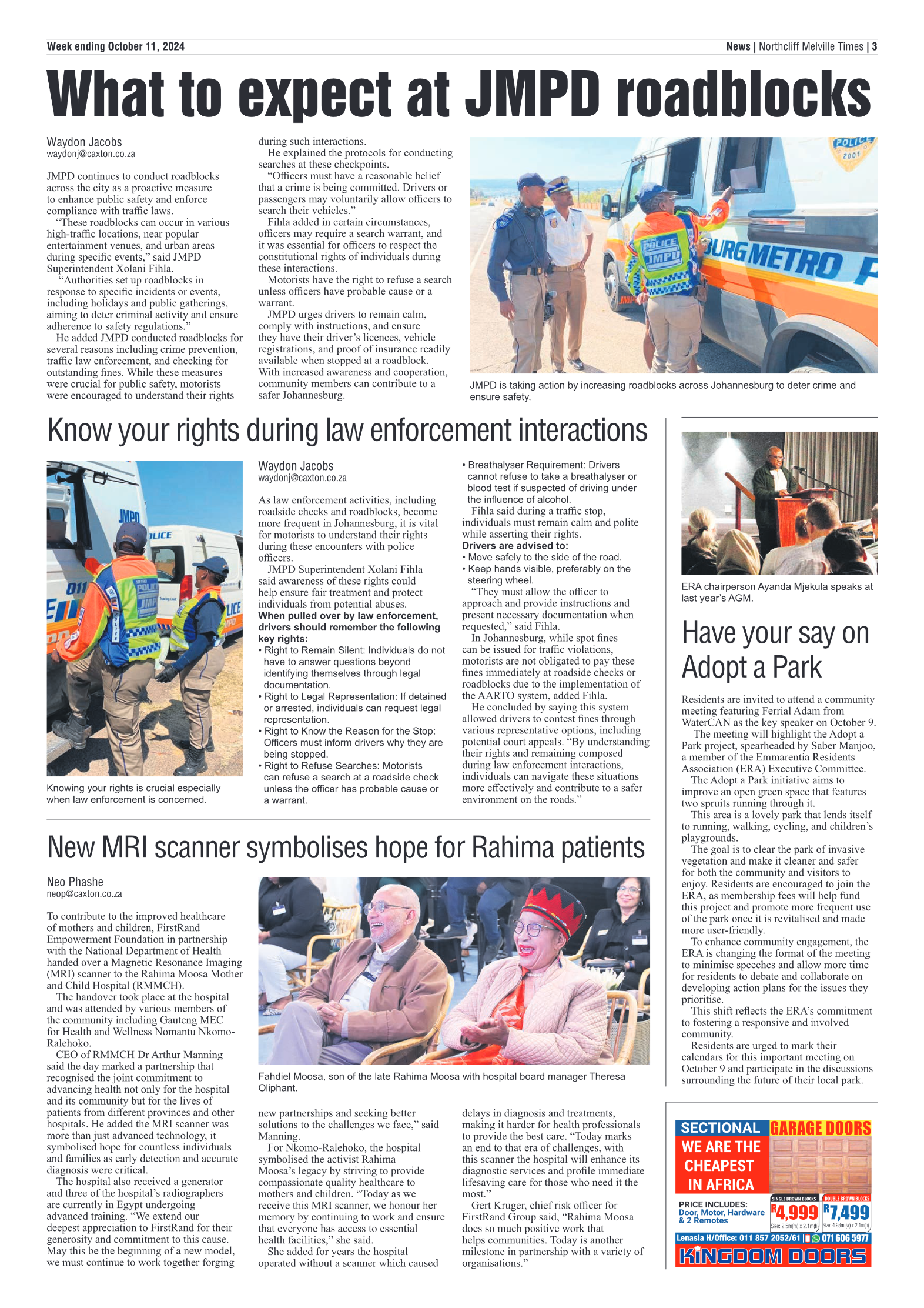 Northcliff Melville Times 11 October 2024 page 3