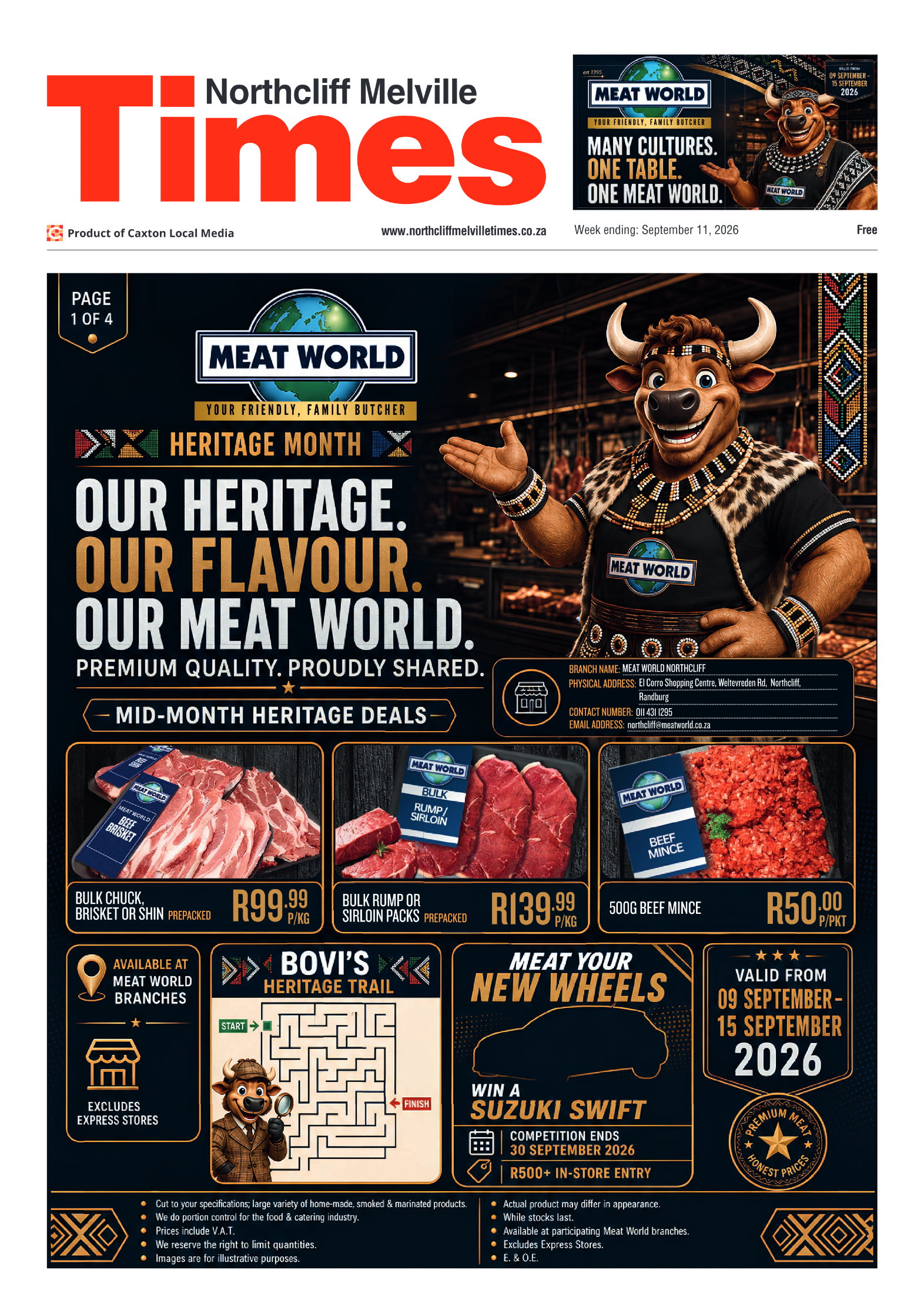 Northcliff Melville Times 11 September 2026 page 1