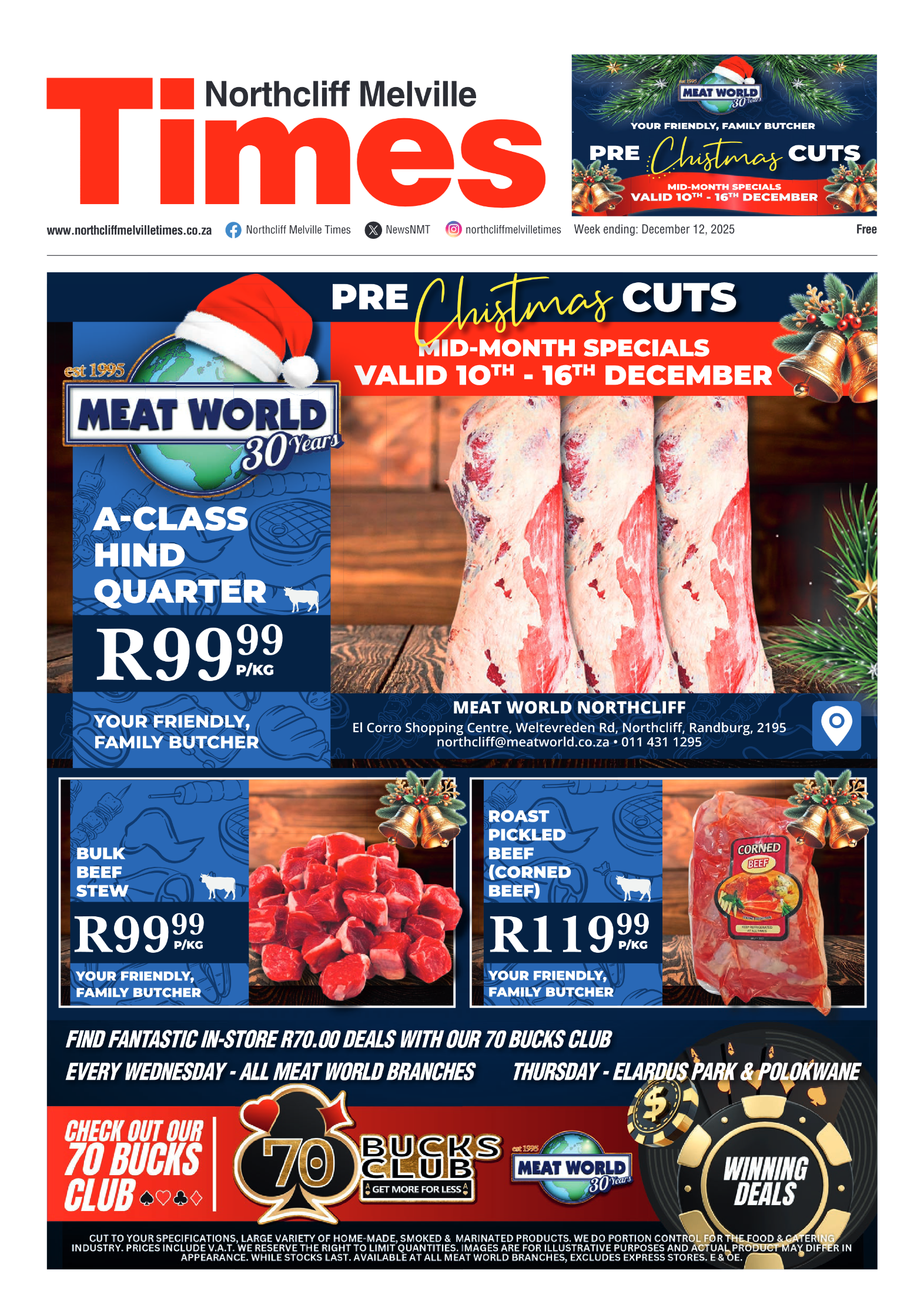 Northcliff Melville Times 12 December 2025 page 1