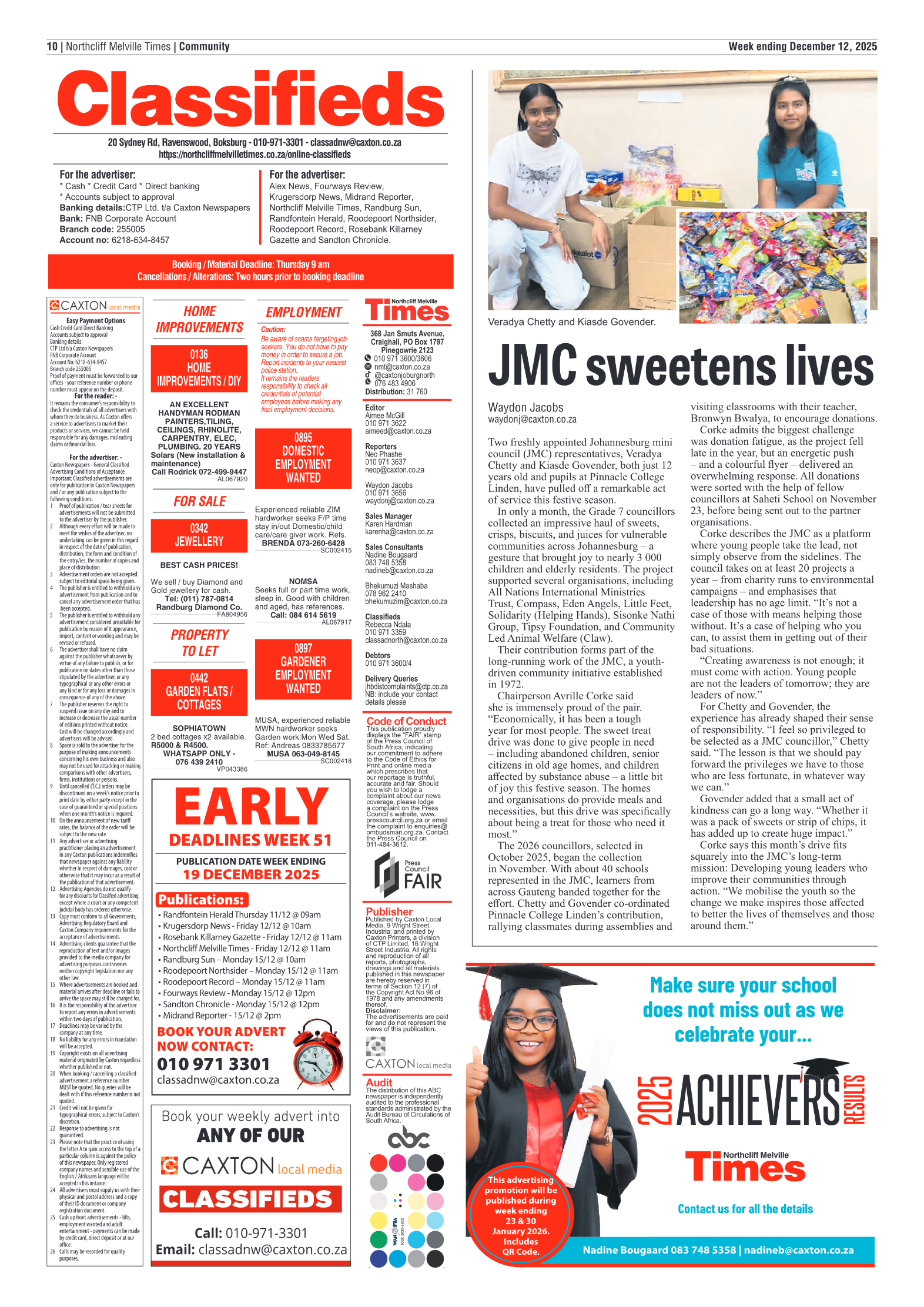 Northcliff Melville Times 12 December 2025 page 12