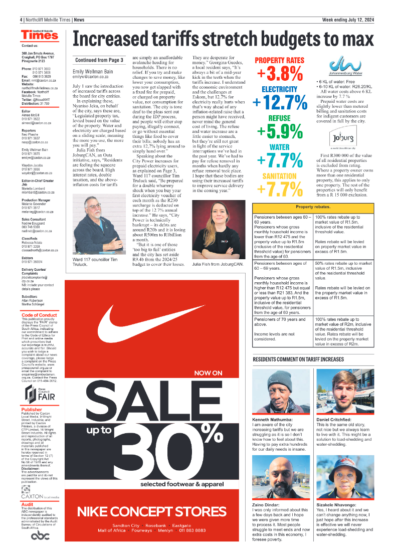 Northcliff Melville Times 12 July 2024 page 4