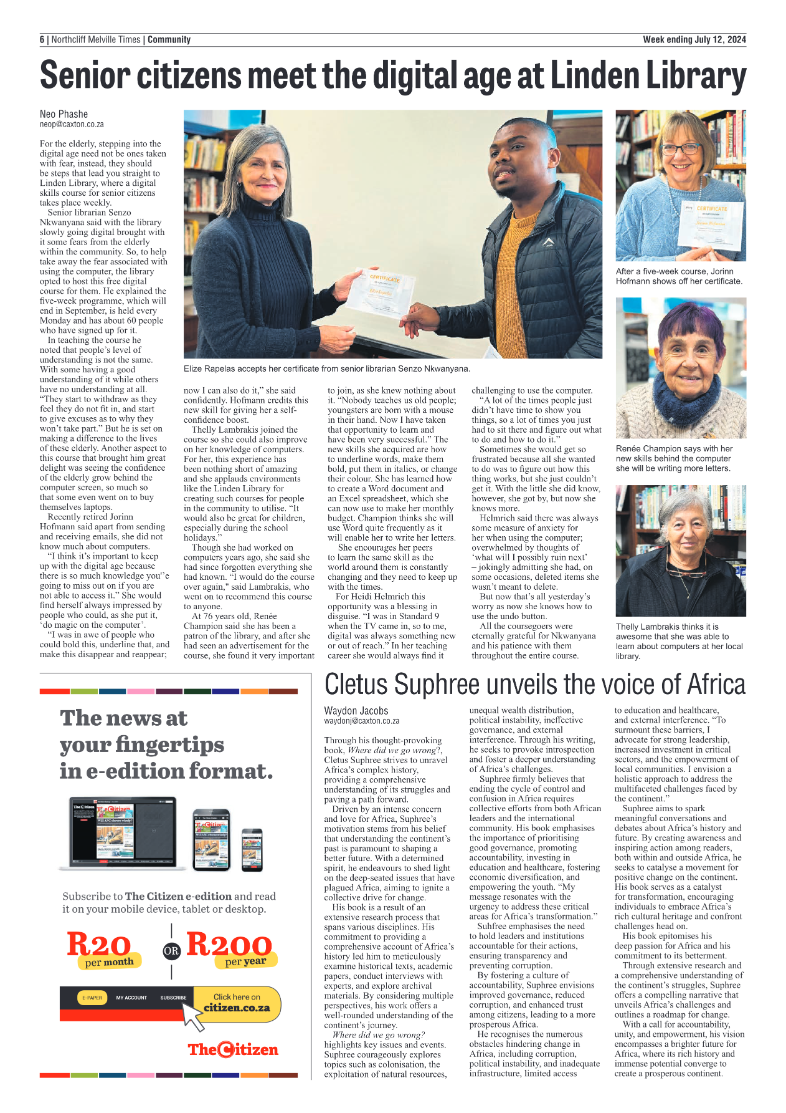 Northcliff Melville Times 12 July 2024 page 6