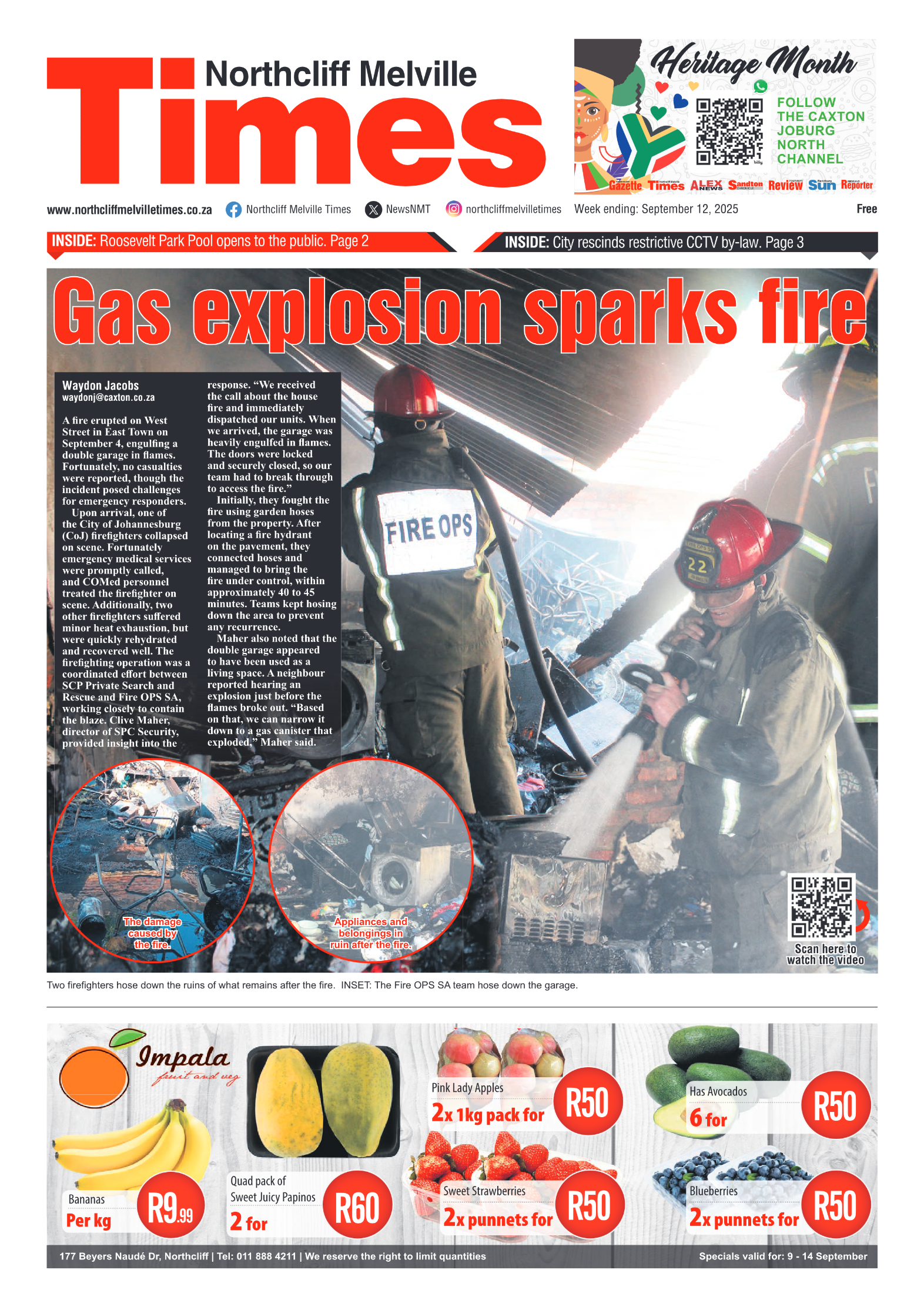 Northcliff Melville Times 12 September 2025 page 1