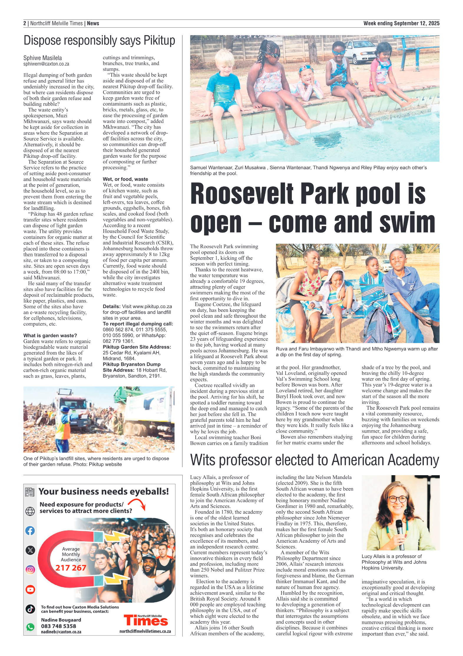 Northcliff Melville Times 12 September 2025 page 2