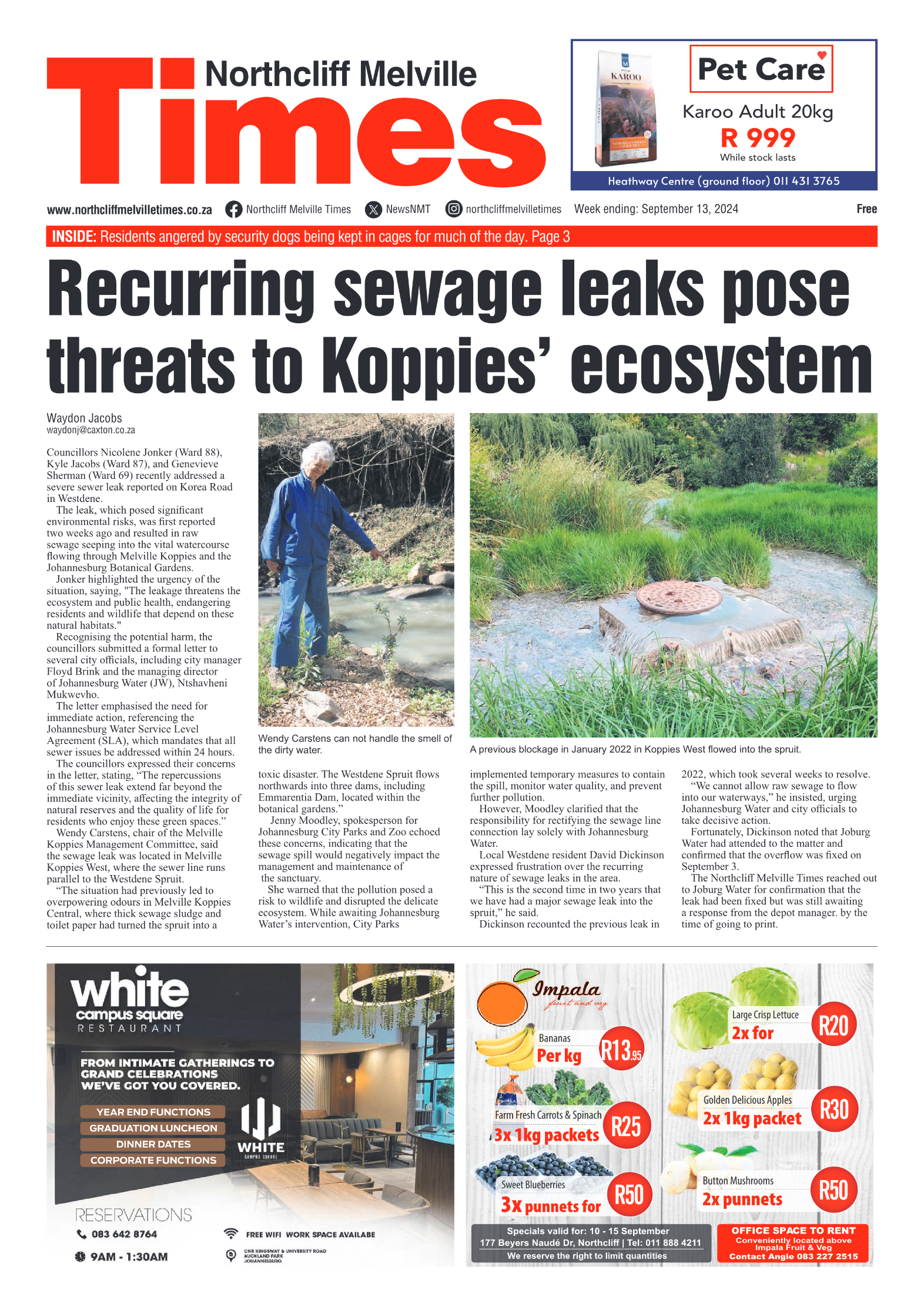Northcliff Melville Times 13 September 2024 page 1