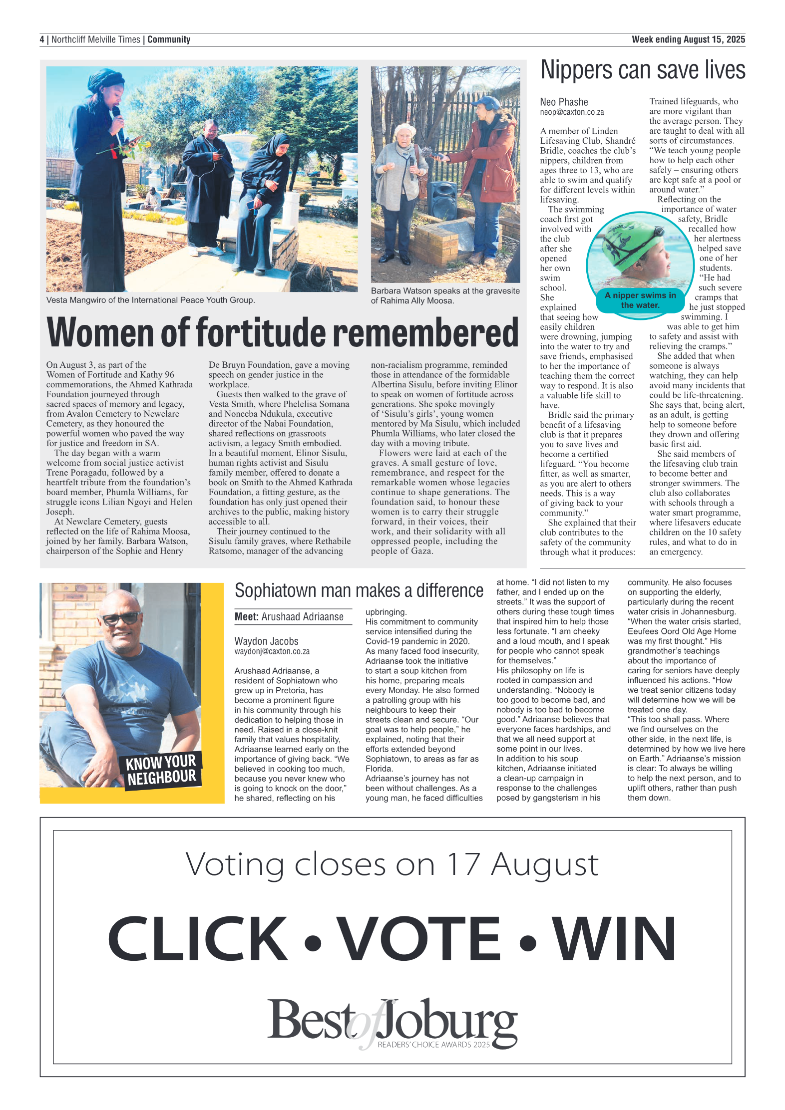 Northcliff Melville Times 15 August 2025 page 6
