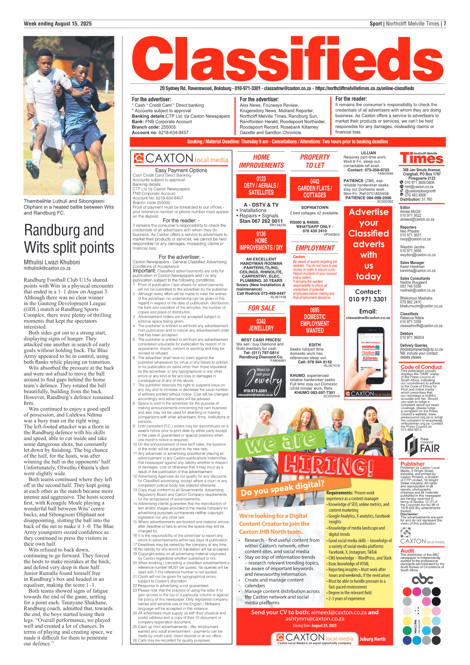 Northcliff Melville Times 15 August 2025 page 9