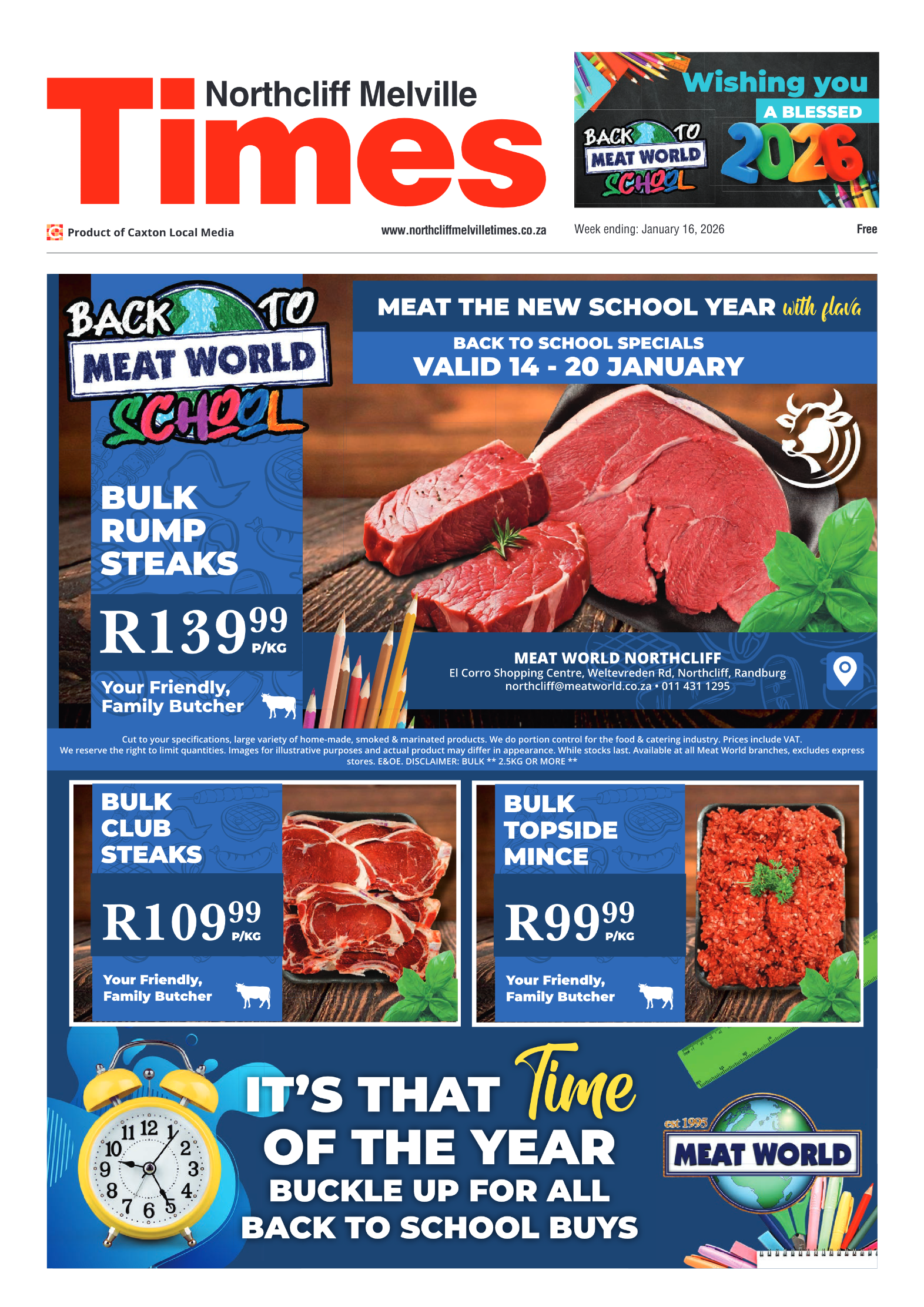 Northcliff Melville Times 16 January 2026 page 1