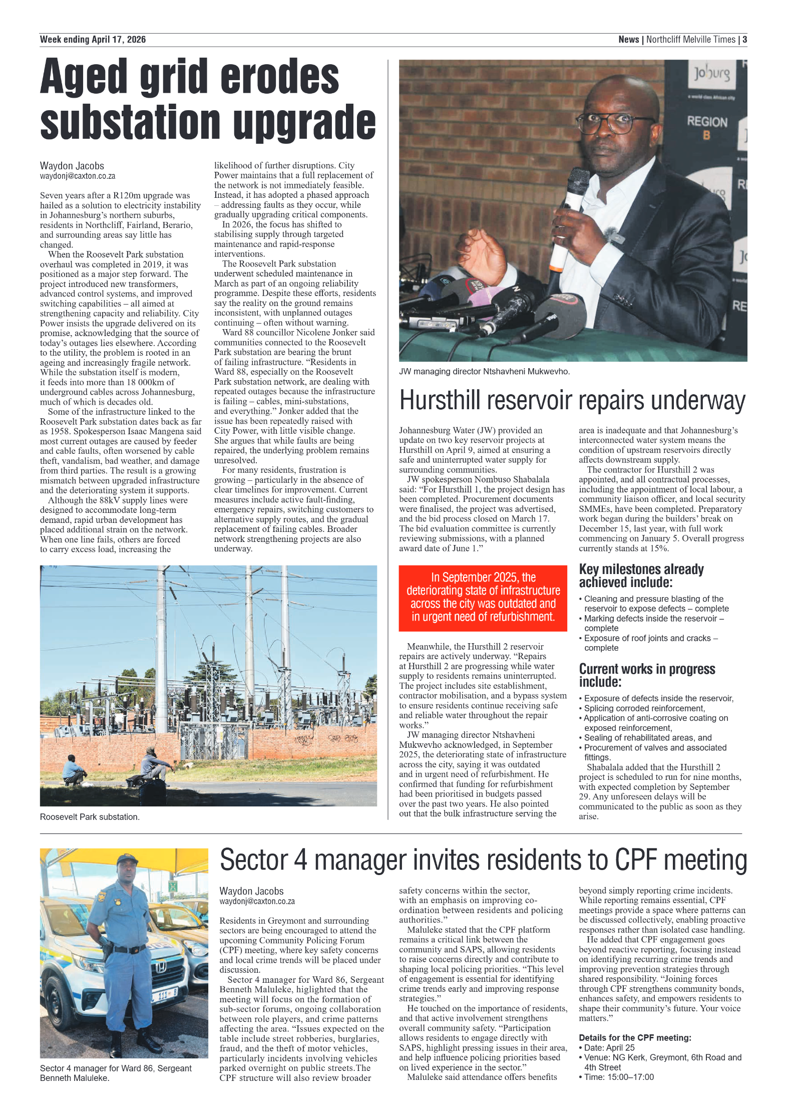 Northcliff Melville Times 17 April 2026 page 3