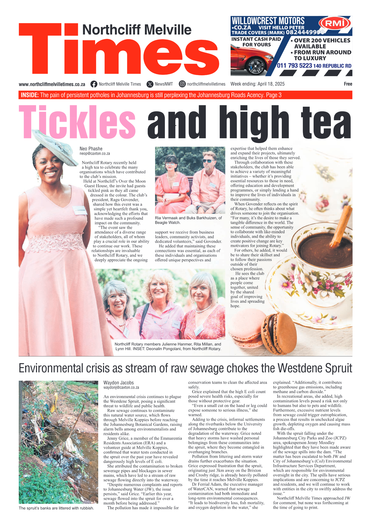 Northcliff Melville Times 18 April 2025 page 1