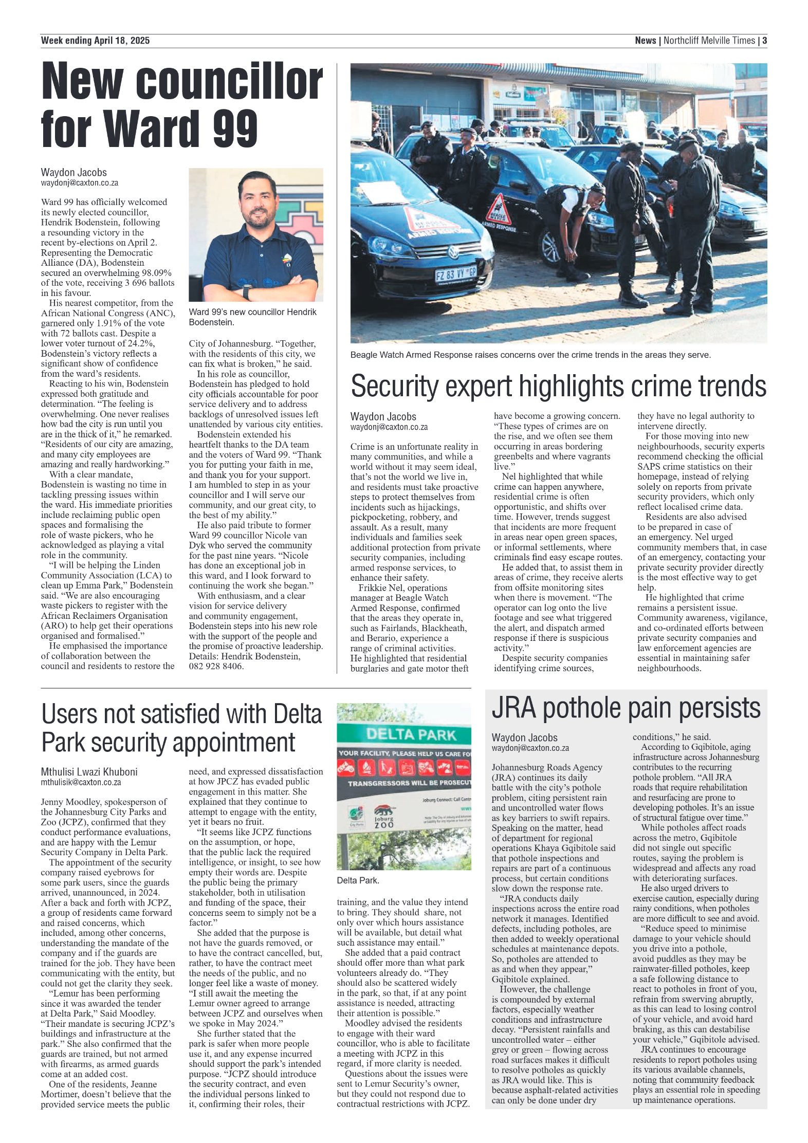 Northcliff Melville Times 18 April 2025 page 3