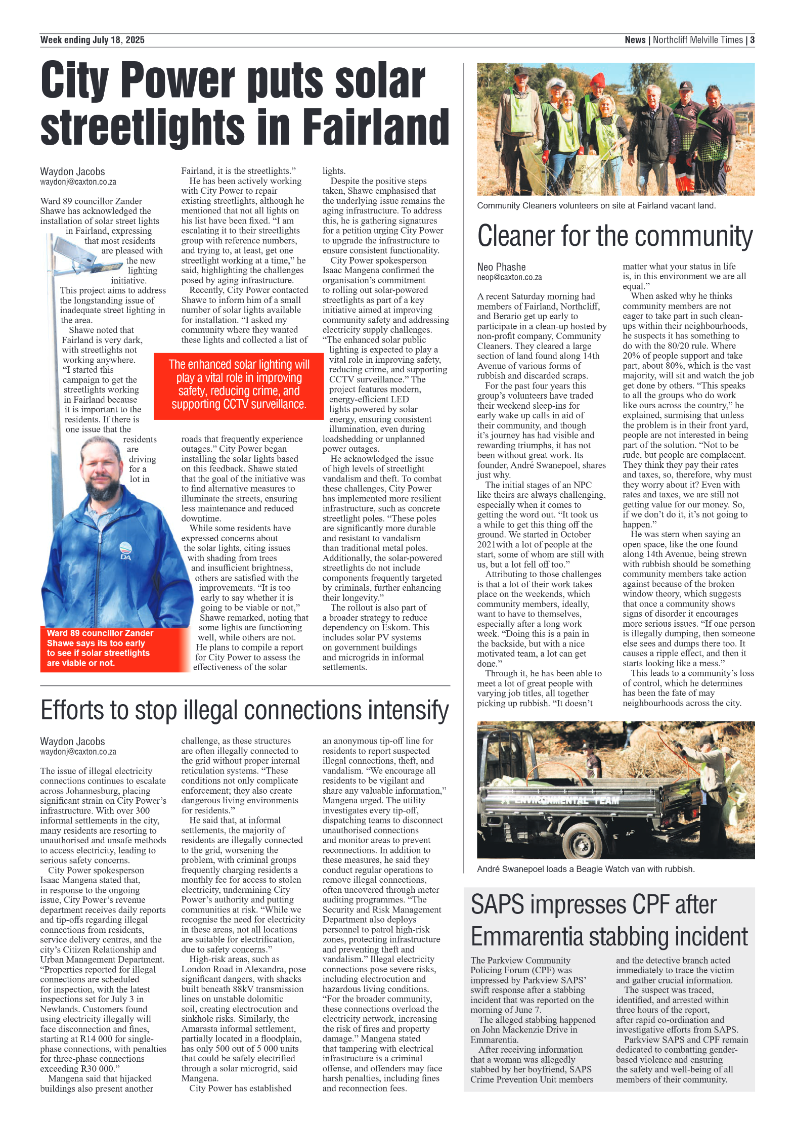 Northcliff Melville Times 18 July 2025 page 3
