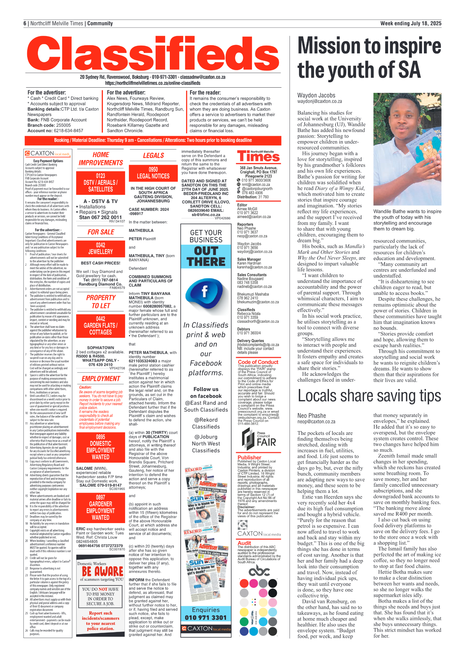 Northcliff Melville Times 18 July 2025 page 6