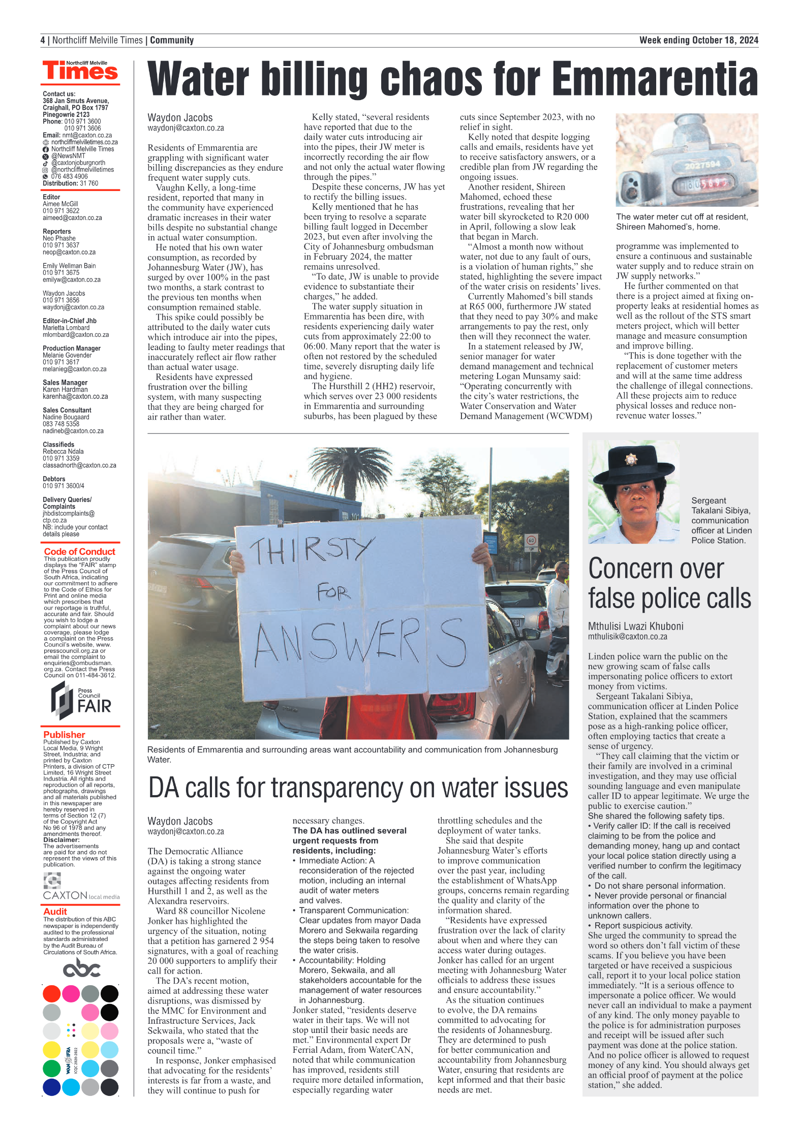 Northcliff Melville Times 18 October 2024 page 4