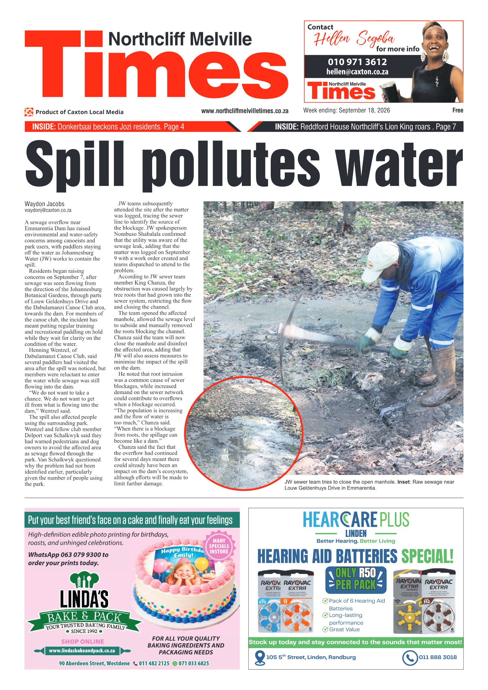 Northcliff Melville Times 18 September 2026 page 1