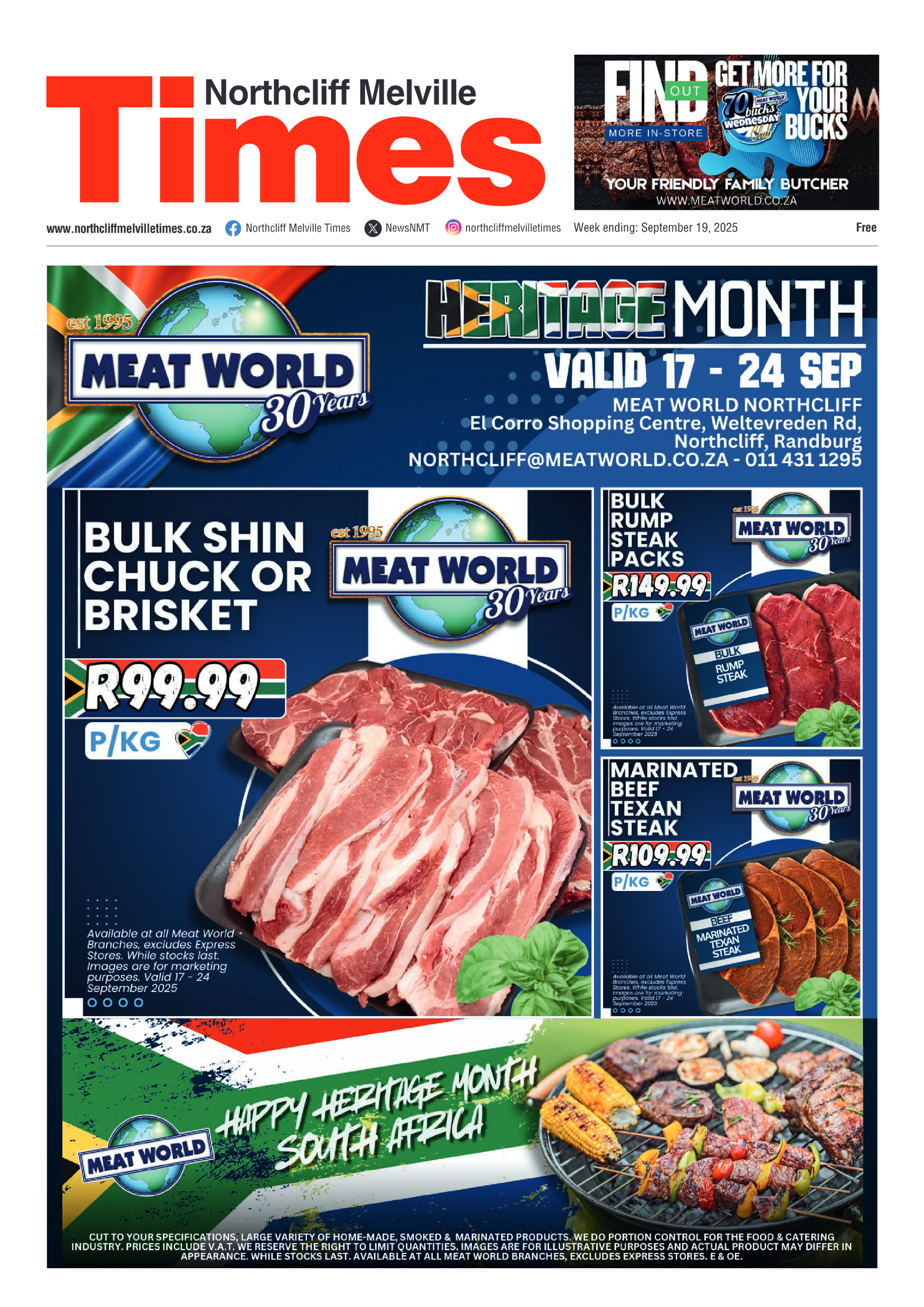 Northcliff Melville Times 19 September 2025 page 1