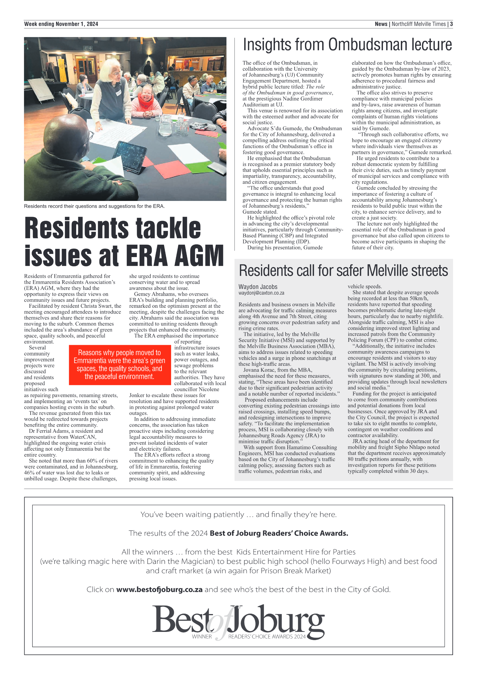 Northcliff Melville Times 1 November 2024 page 3