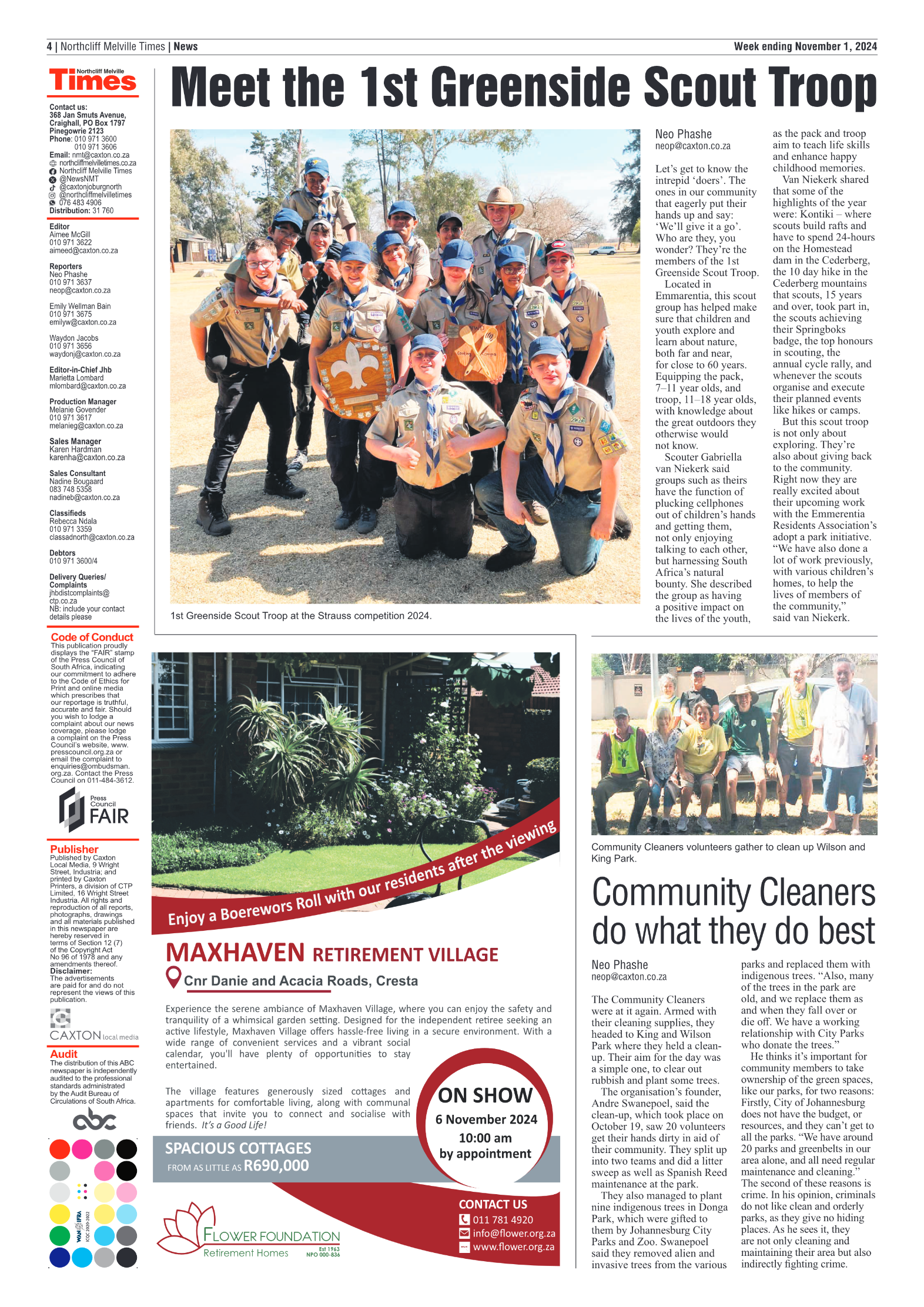 Northcliff Melville Times 1 November 2024 page 4