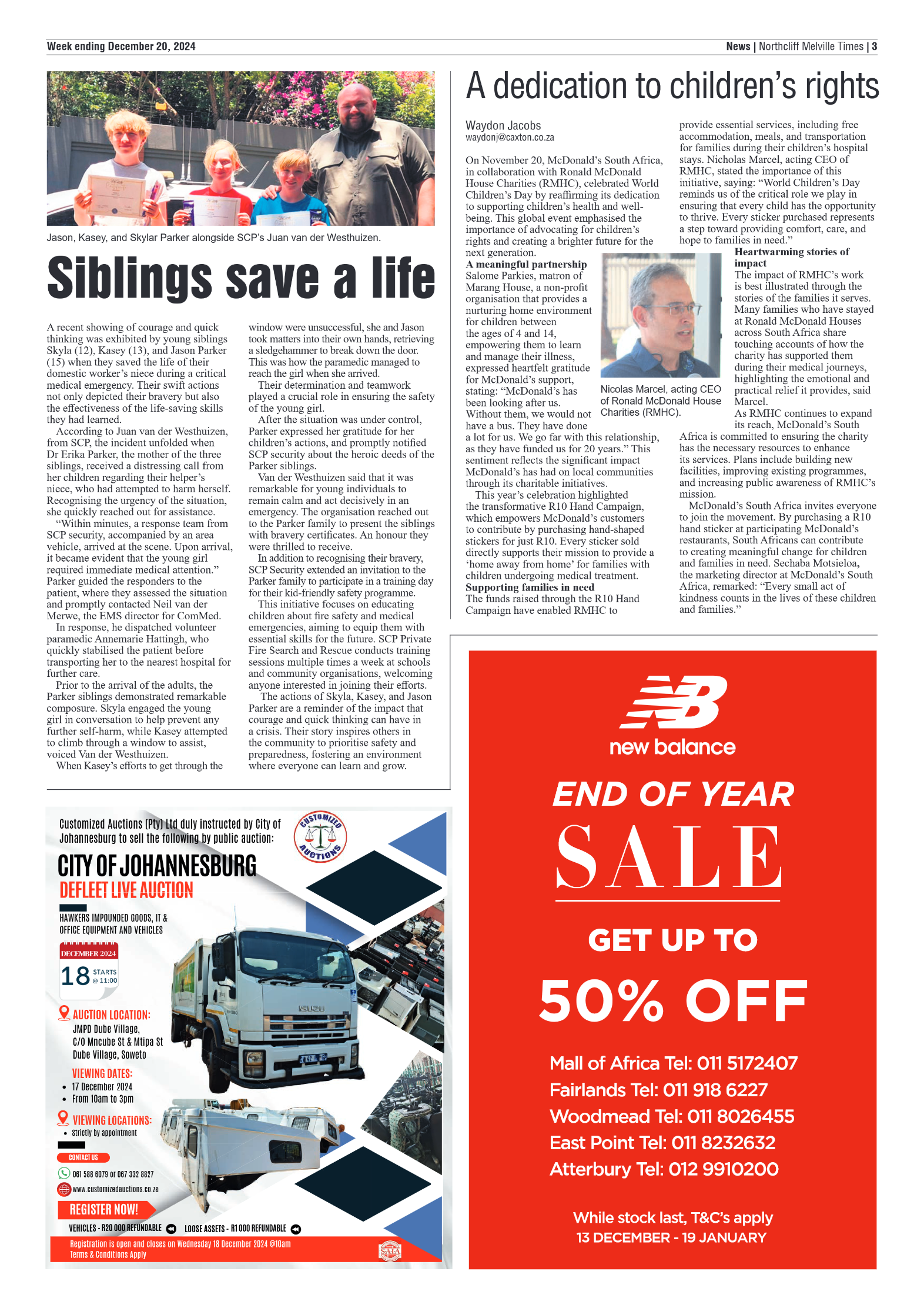 Northcliff Melville Times 20 December 2024 page 3