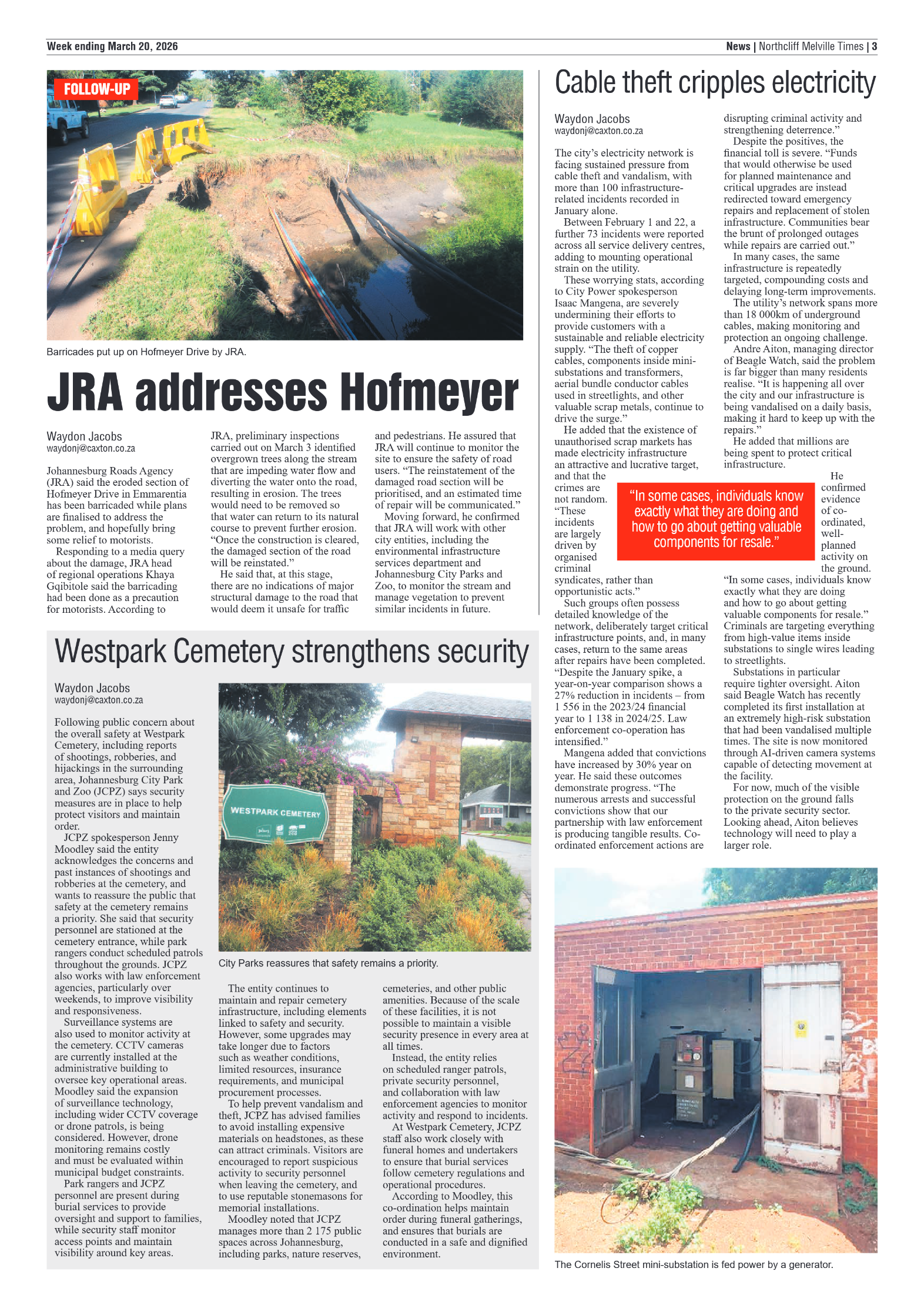 Northcliff Melville Times 20 March 2026 page 3