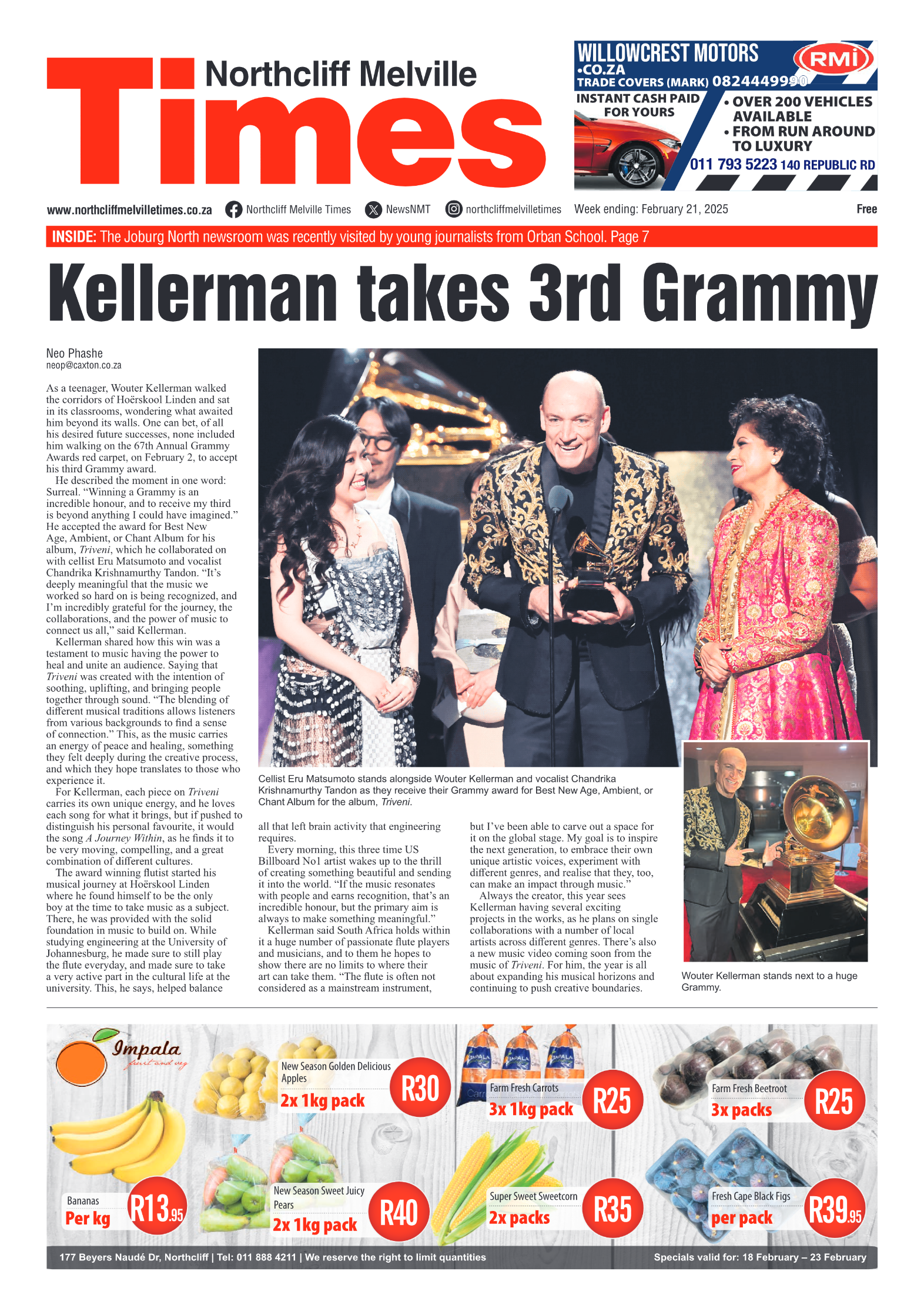 Northcliff Melville Times 21 February 2025 page 1