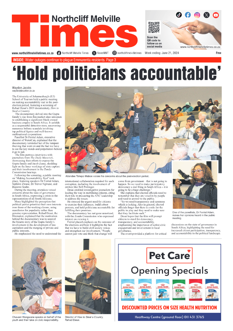 Northcliff Melville Times 21 June 2024 page 1