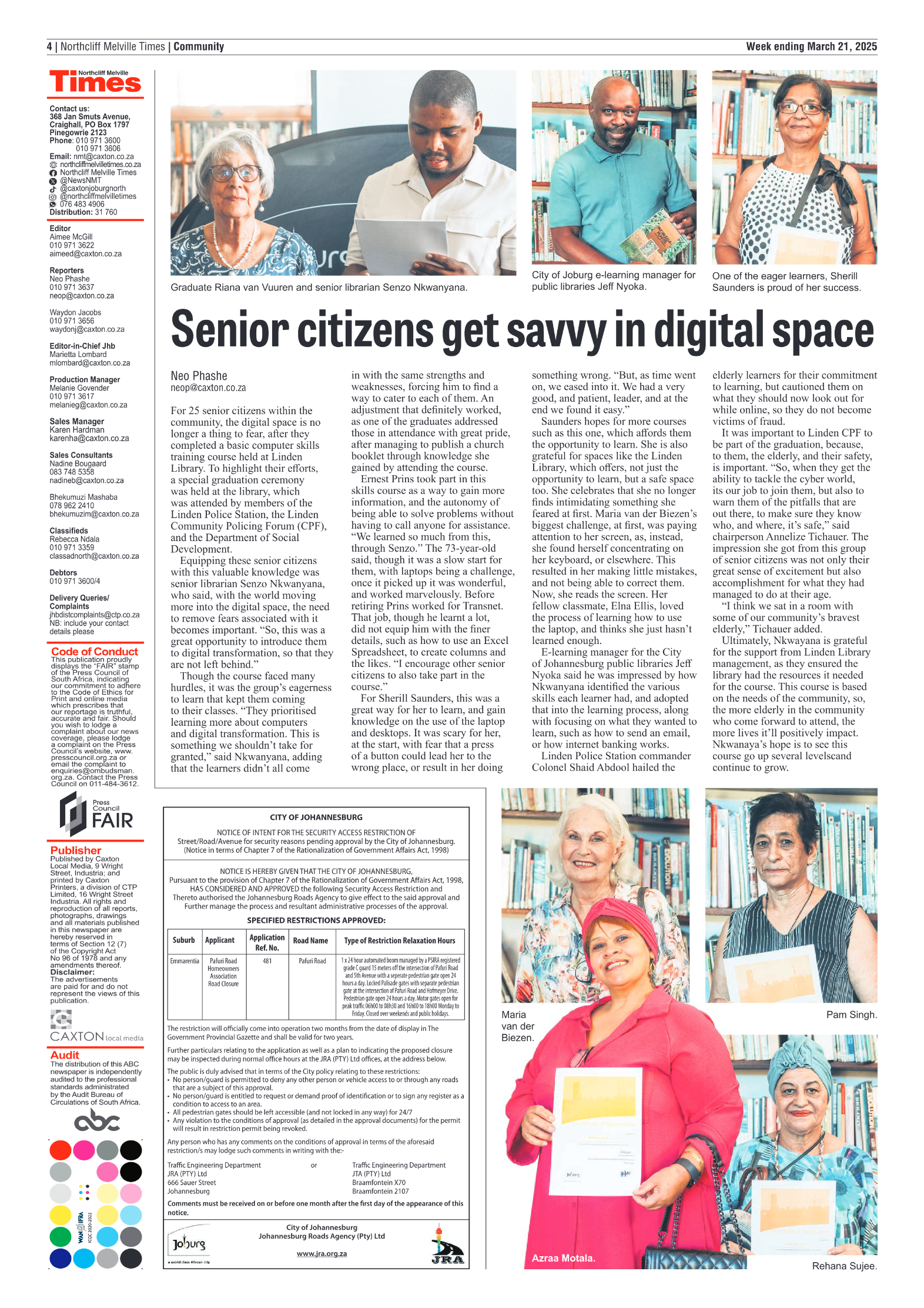 Northcliff Melville Times 21 March 2025 page 4