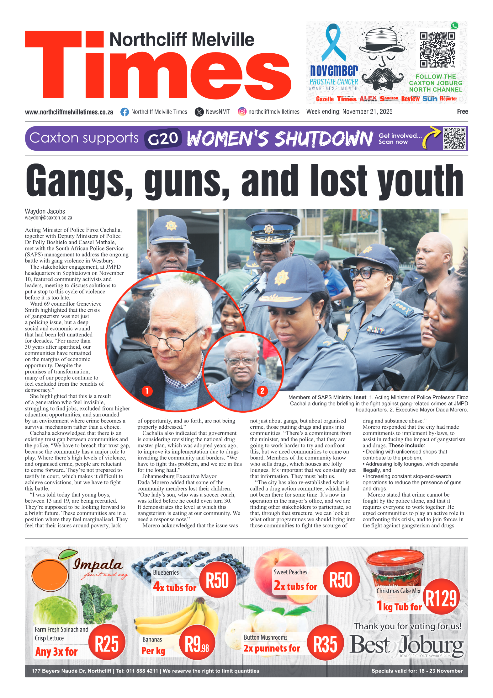 Northcliff Melville Times 21 November 2025 page 1