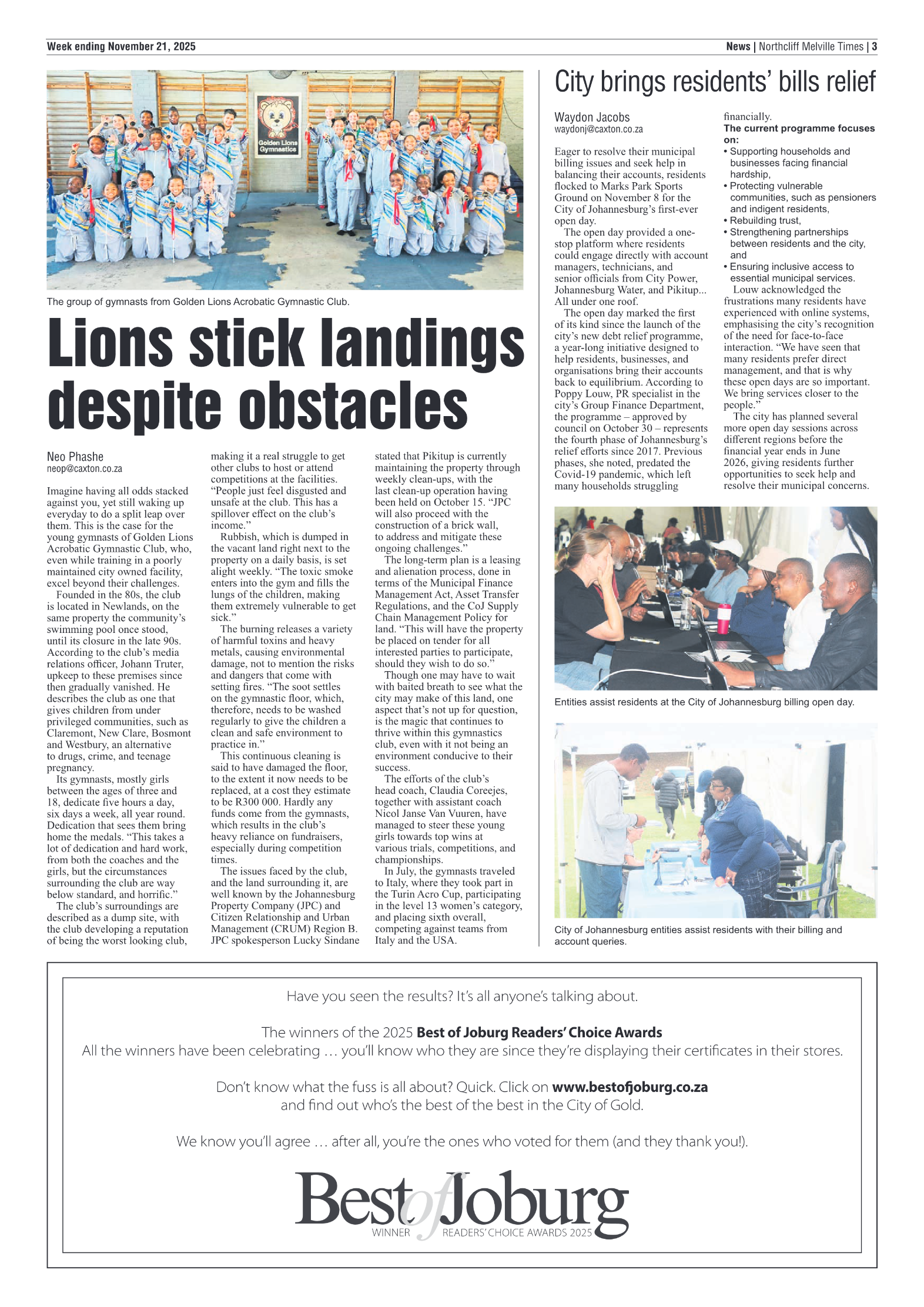 Northcliff Melville Times 21 November 2025 page 3