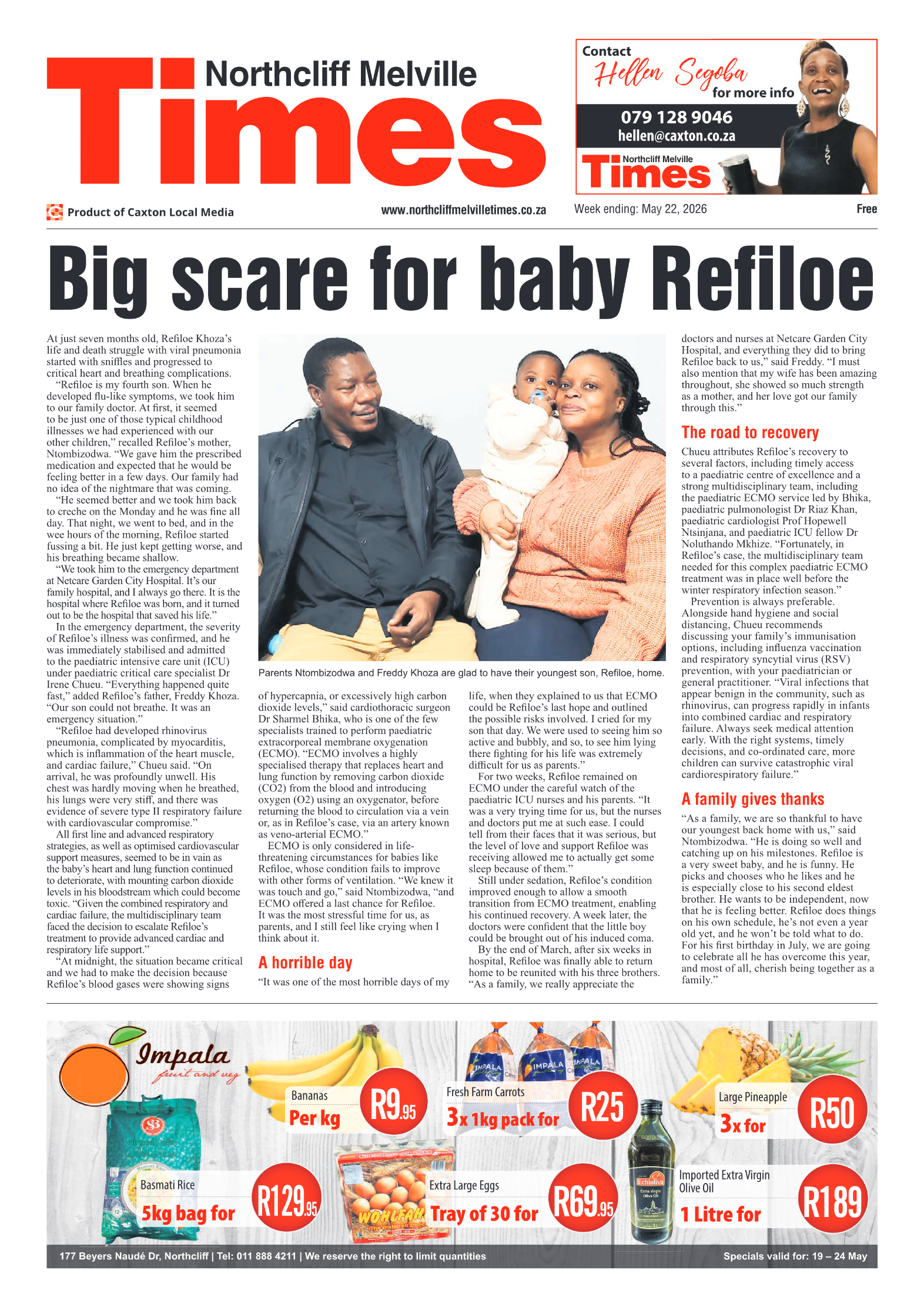 Northcliff Melville Times 22 May 2026 page 1