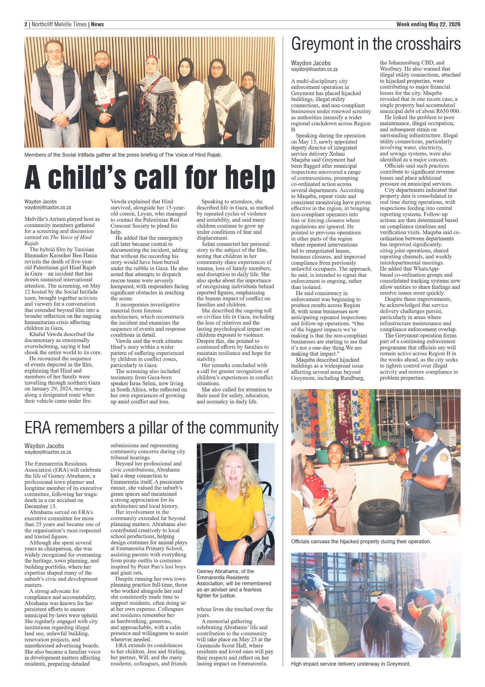 Northcliff Melville Times 22 May 2026 page 2