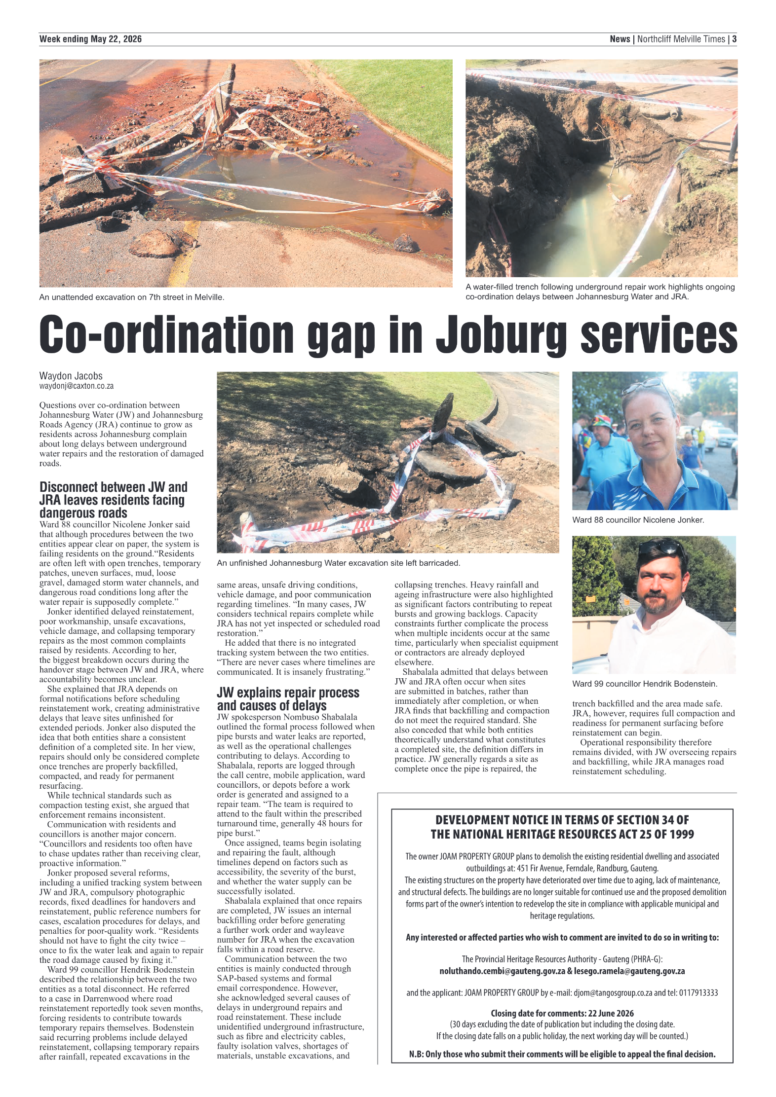 Northcliff Melville Times 22 May 2026 page 3