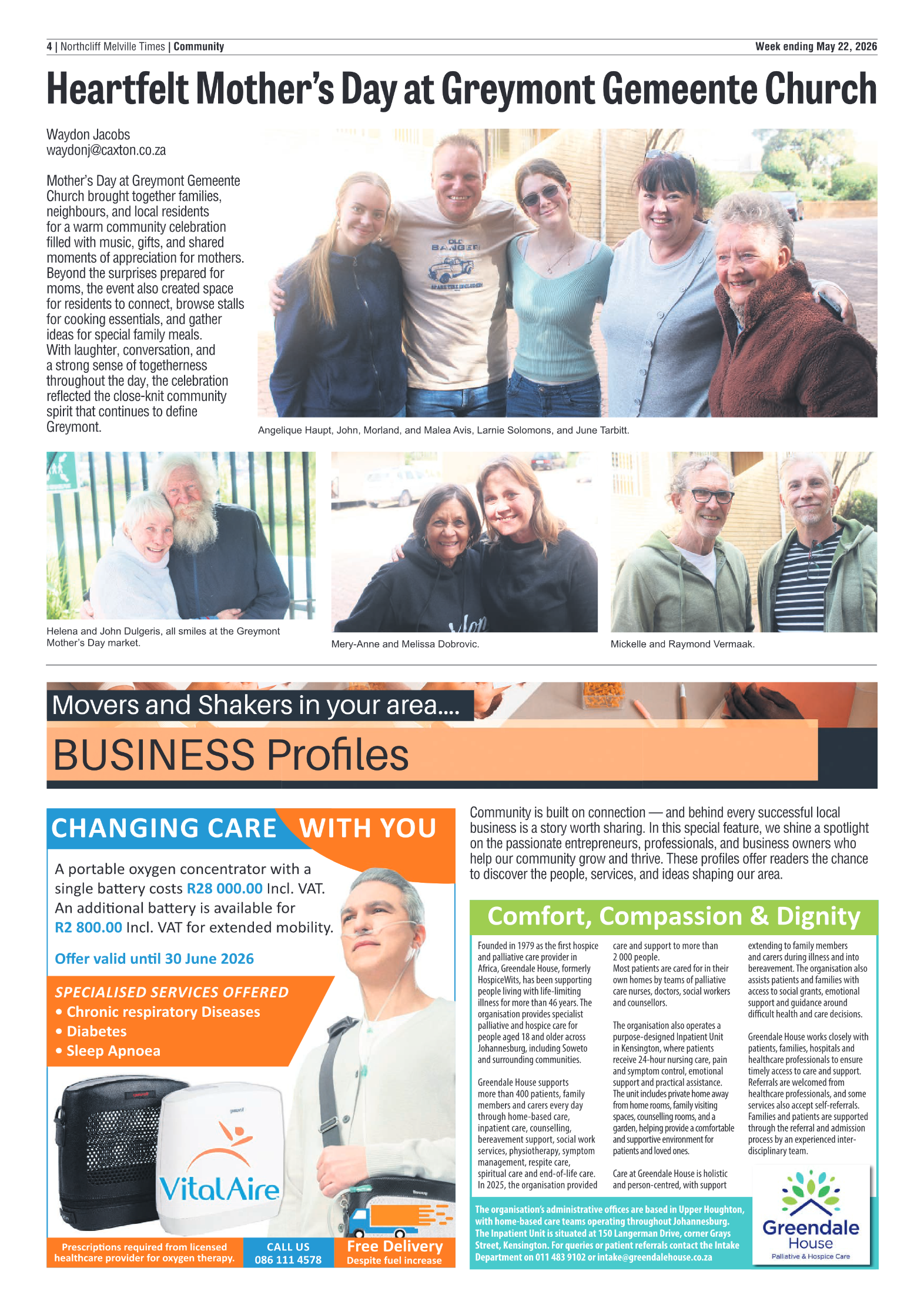 Northcliff Melville Times 22 May 2026 page 4