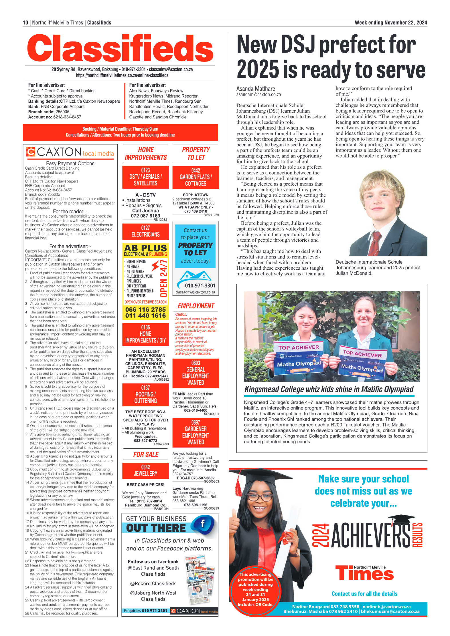 Northcliff Melville Times 22 November 2024 page 10