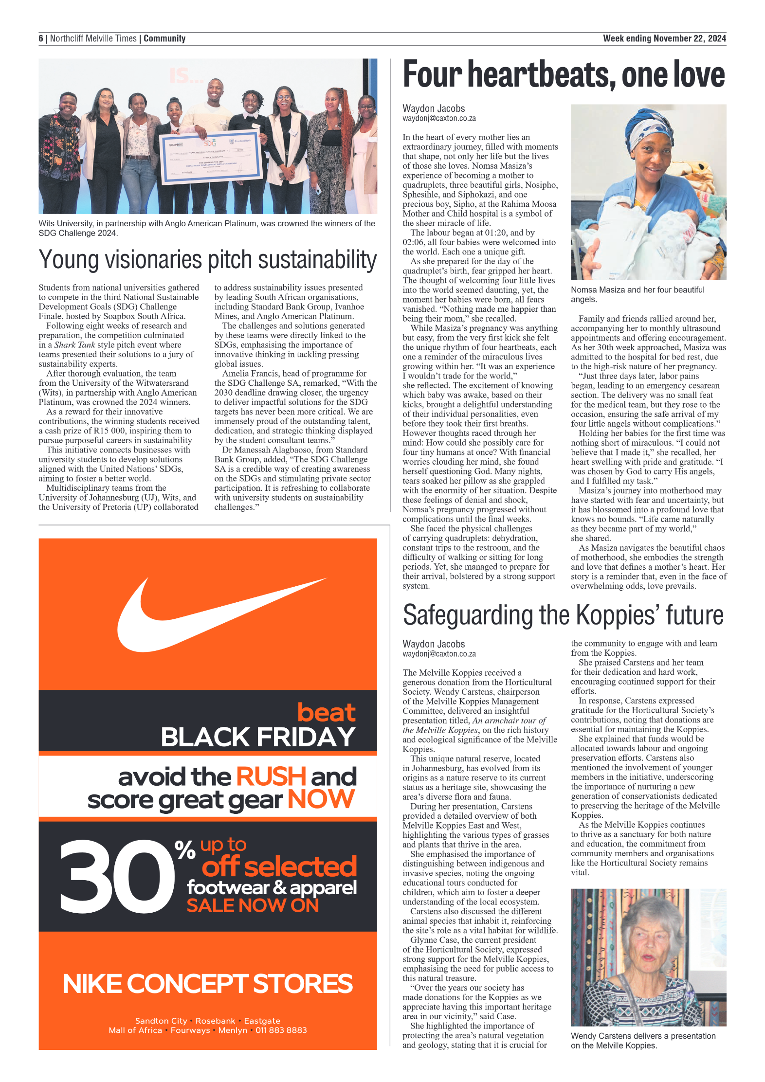 Northcliff Melville Times 22 November 2024 page 6