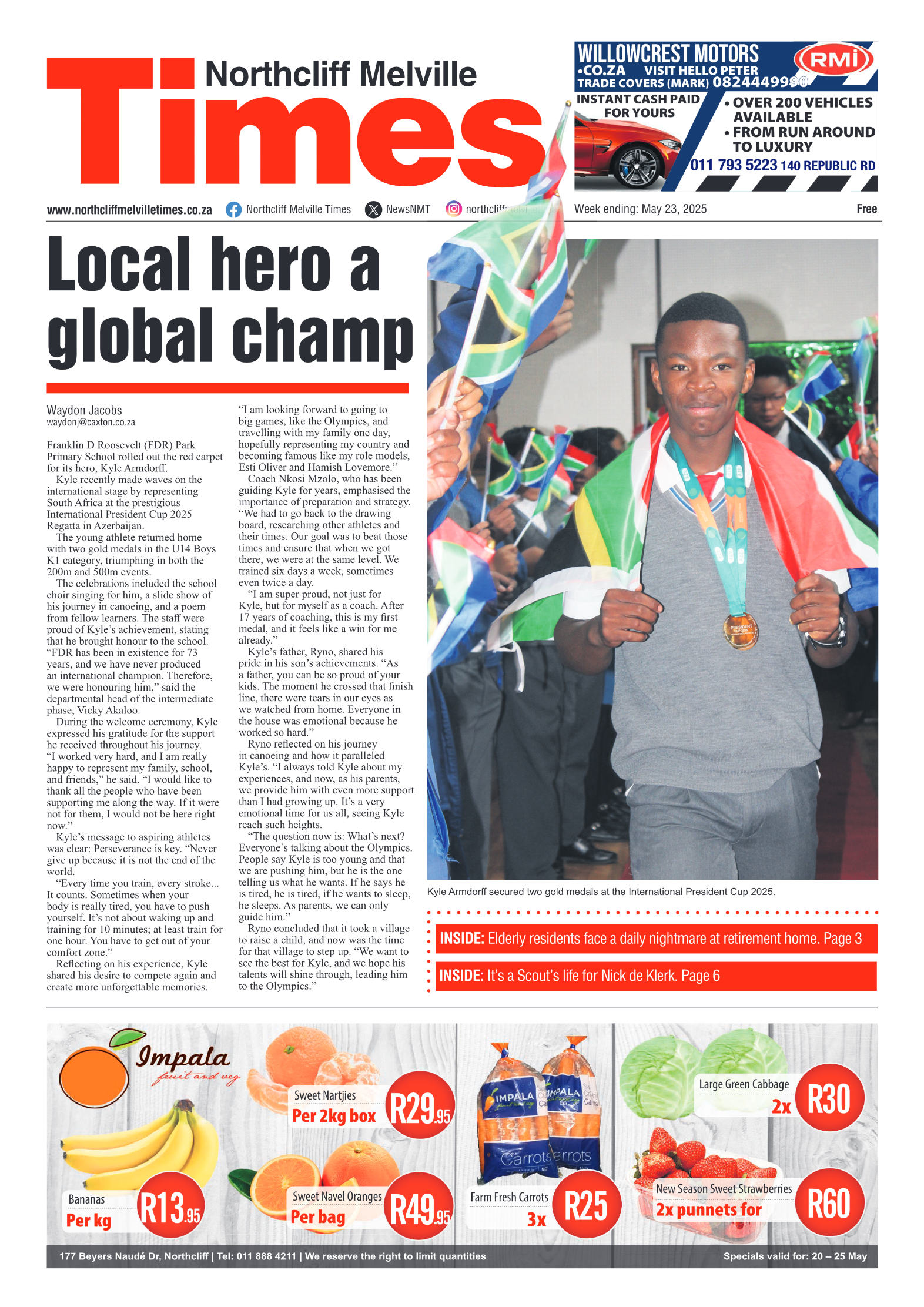 Northcliff Melville Times 23 May 2025 page 1