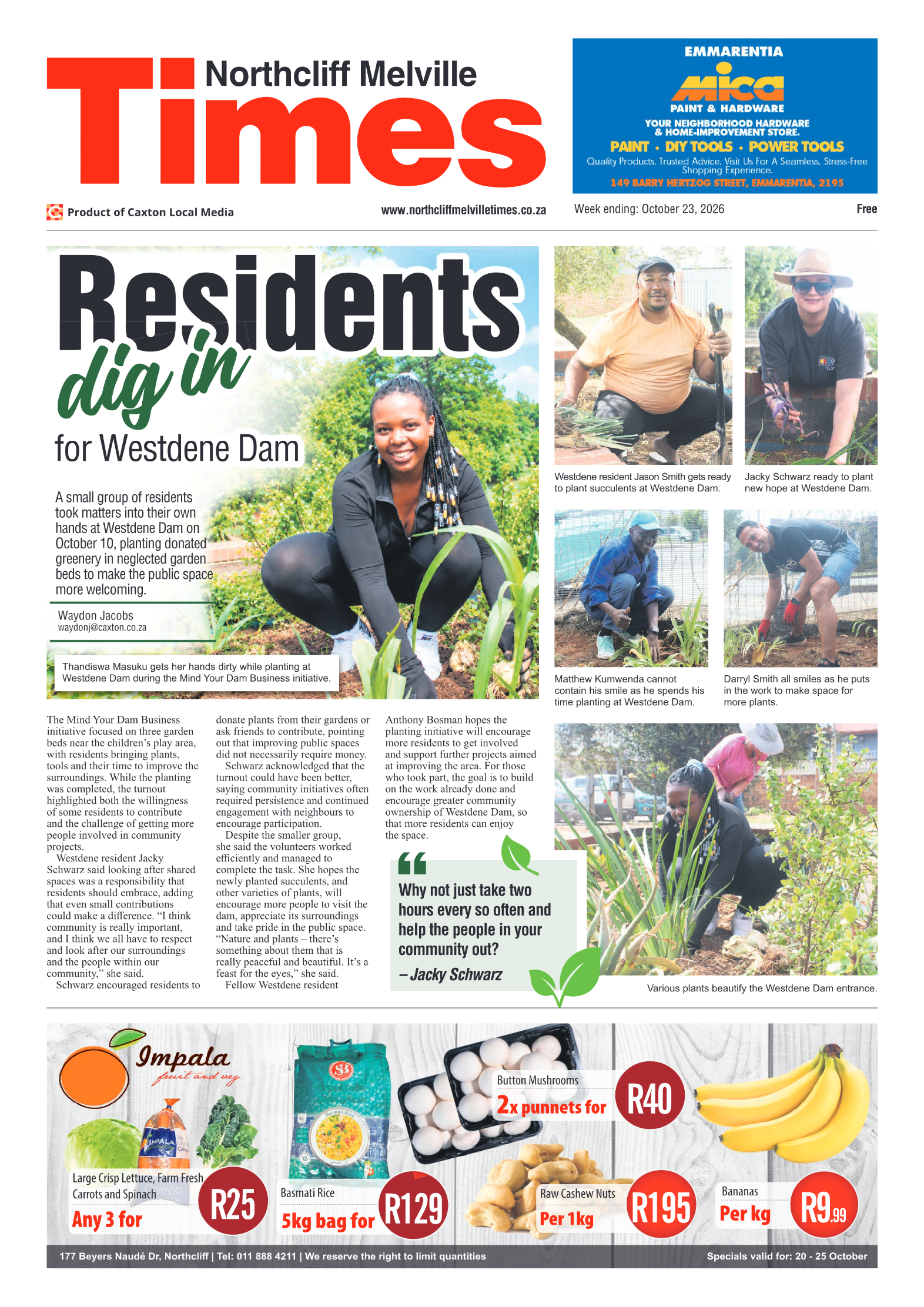 Northcliff Melville Times 23 October 2026 page 1