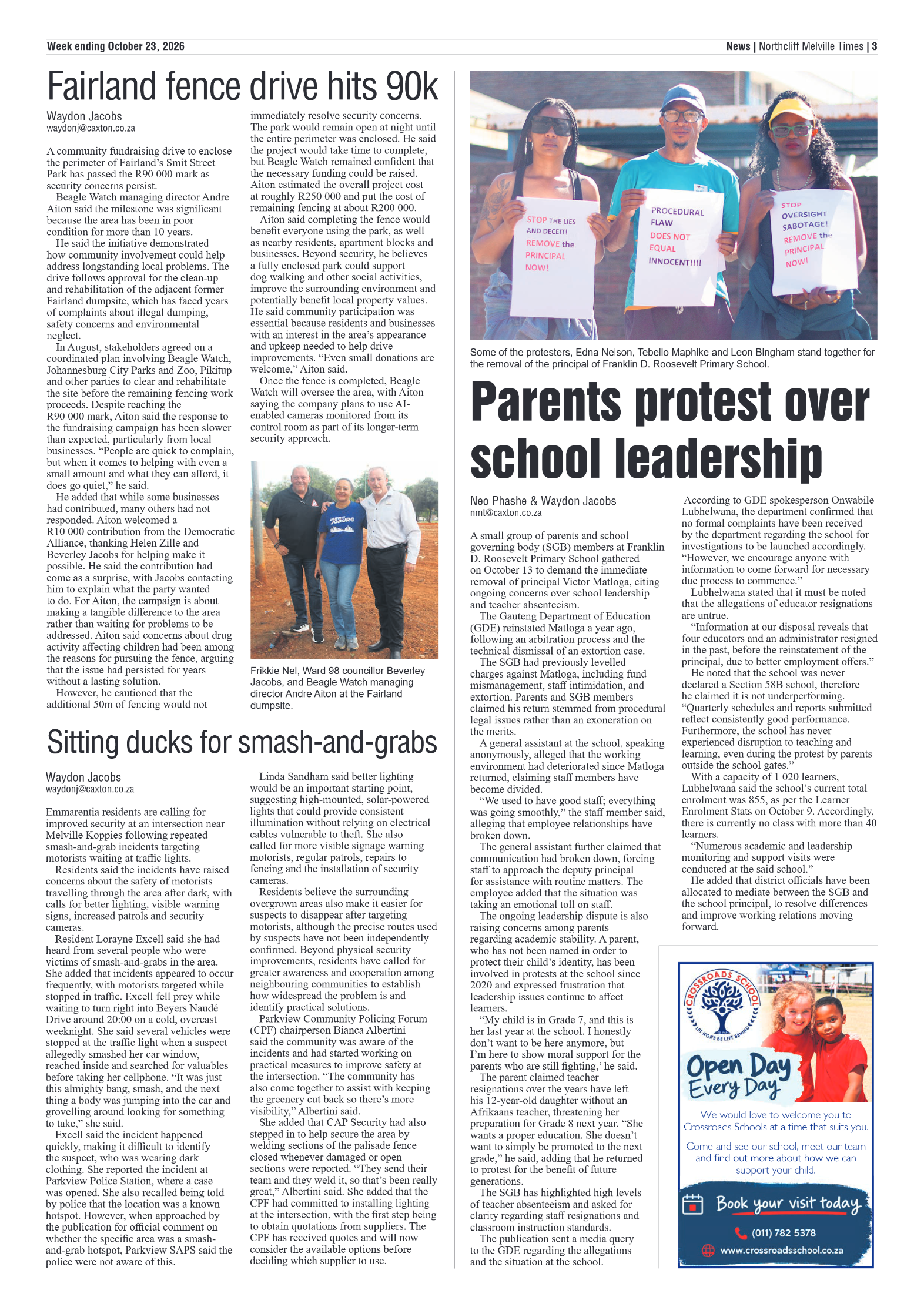 Northcliff Melville Times 23 October 2026 page 3
