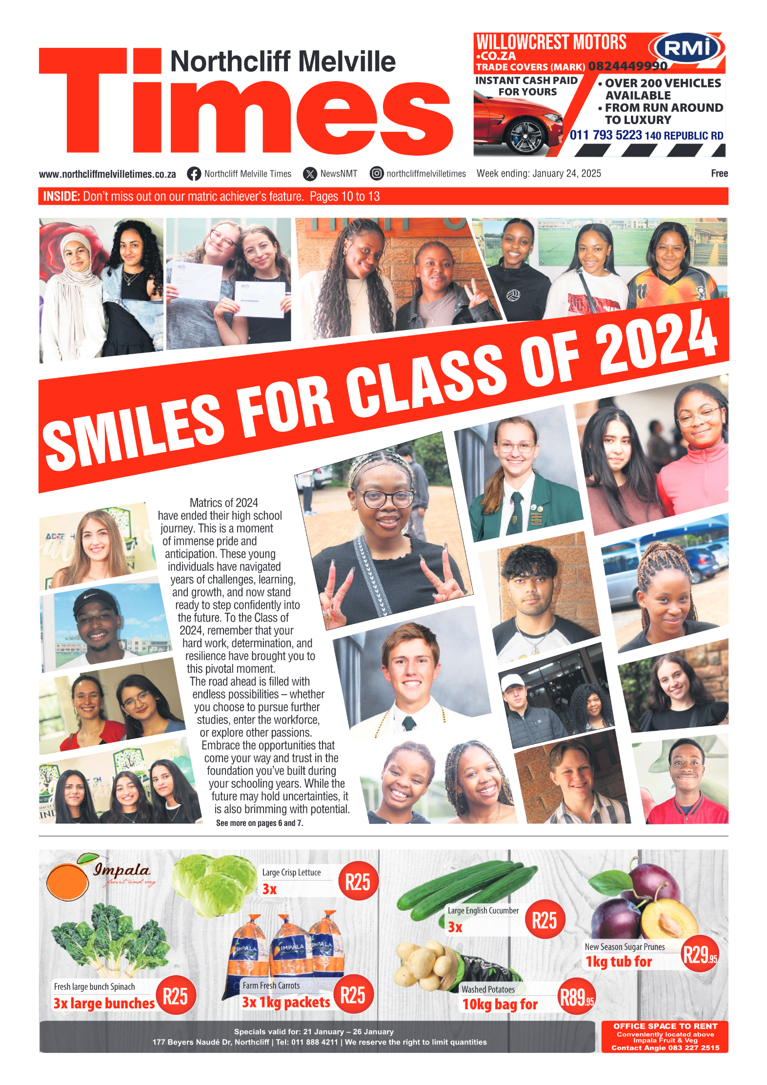 Northcliff Melville Times 24 January 2025 page 1