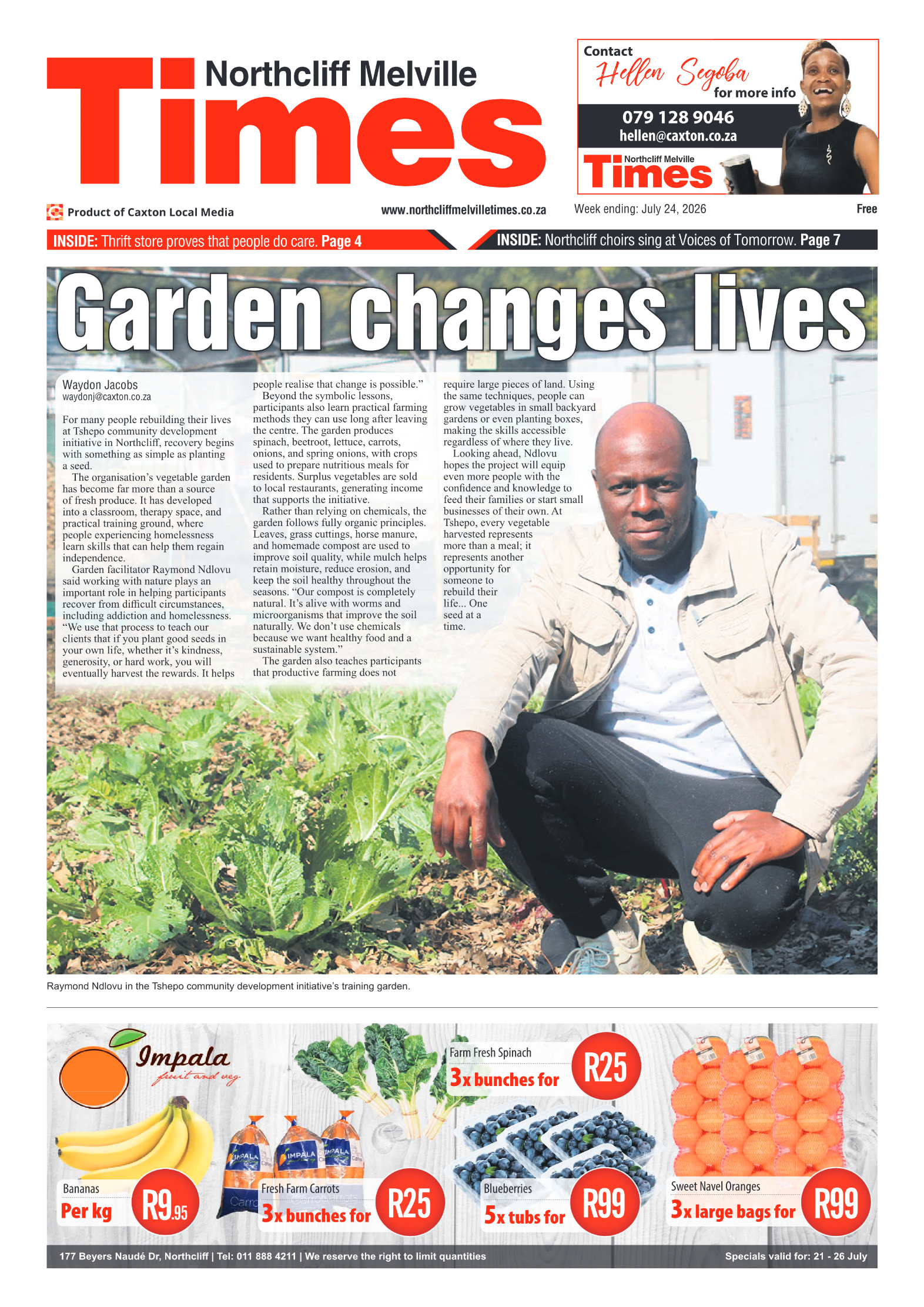 Northcliff Melville Times 24 July 2026 page 1