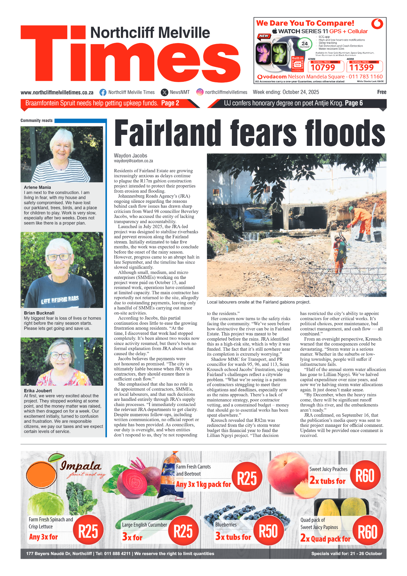 Northcliff Melville Times 24 October 2025 page 1