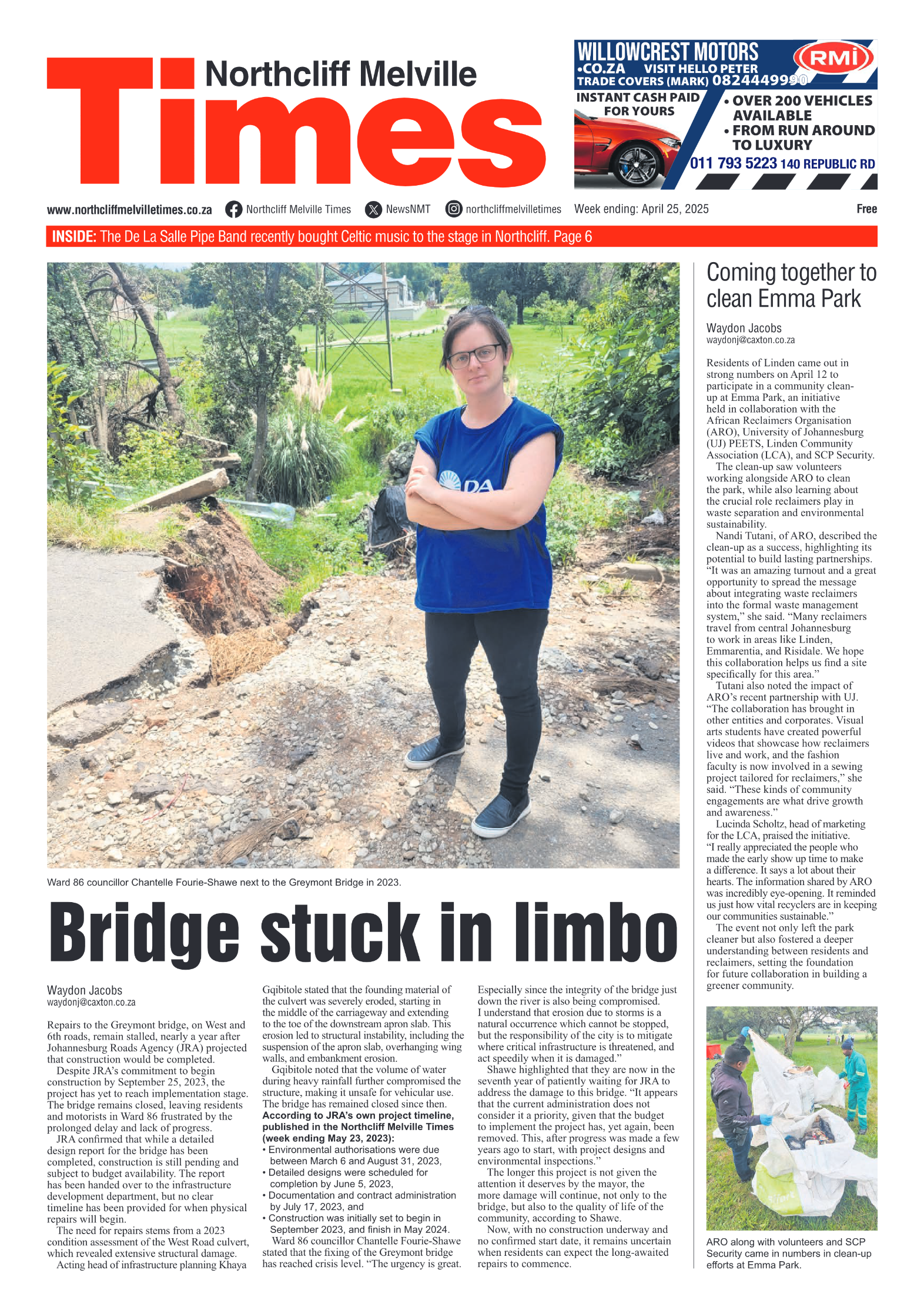 Northcliff Melville Times 25 April 2025 page 1